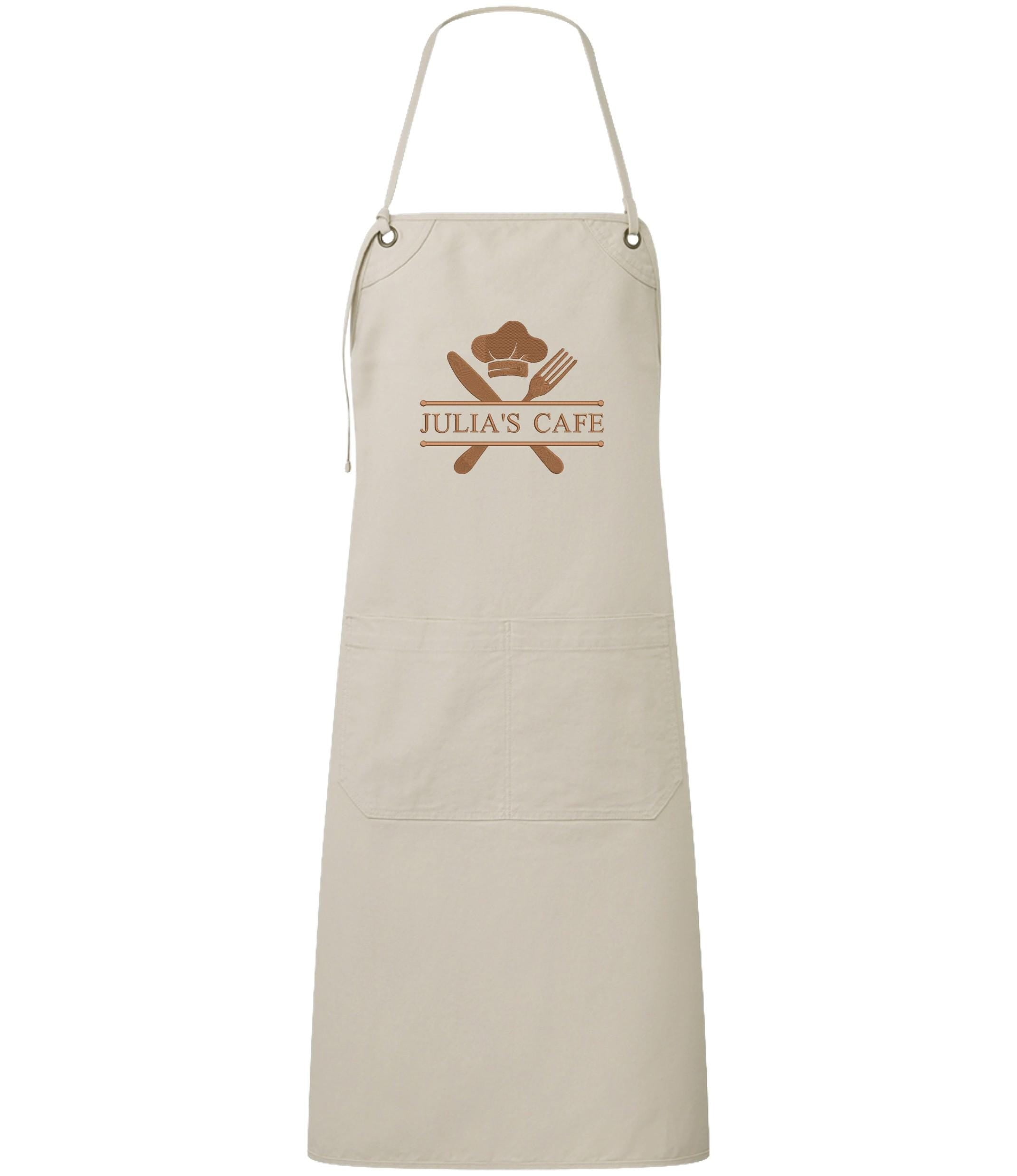 Embroidered Personalised Name Chef Apron Custom Text Kitchen Baking BBQ Gift