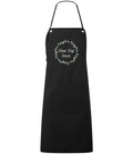 Embroidered Personalised Name Floral Wreath Apron Custom Text Kitchen Baking Gift