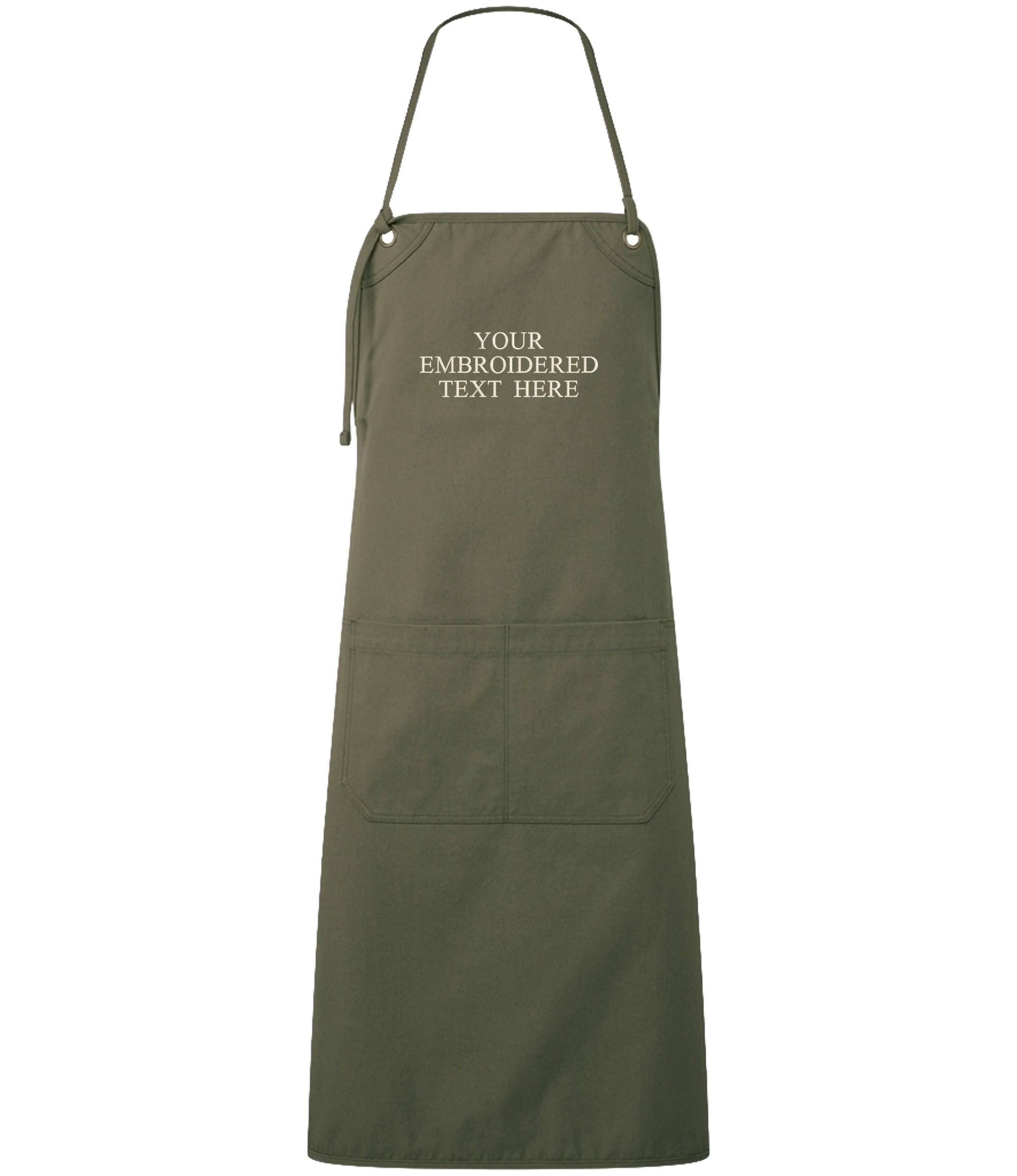 Embroidered Personalised Text Apron Custom Name Business Kitchen Baking Gift