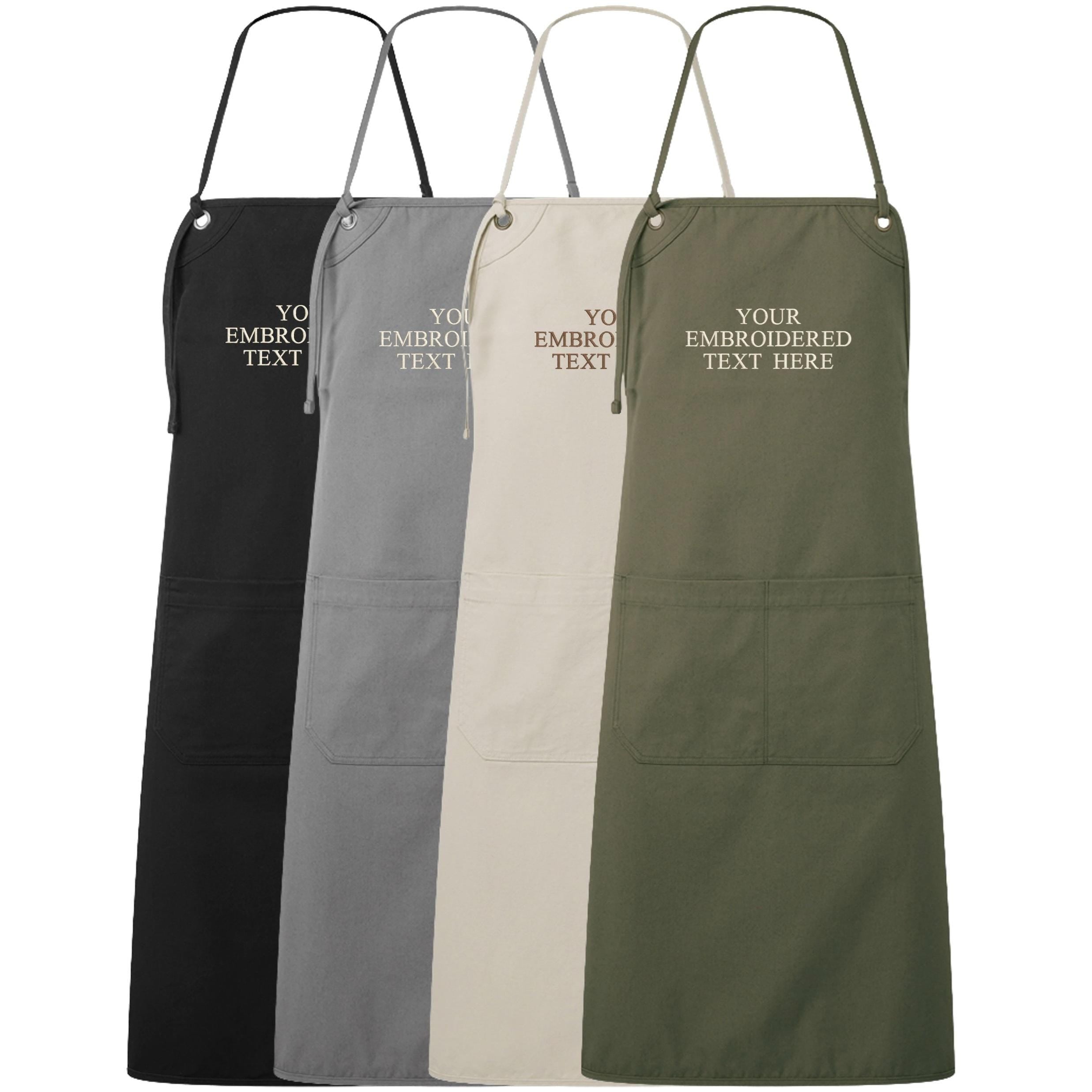 Embroidered Personalised Text Apron Custom Name Business Kitchen Baking Gift