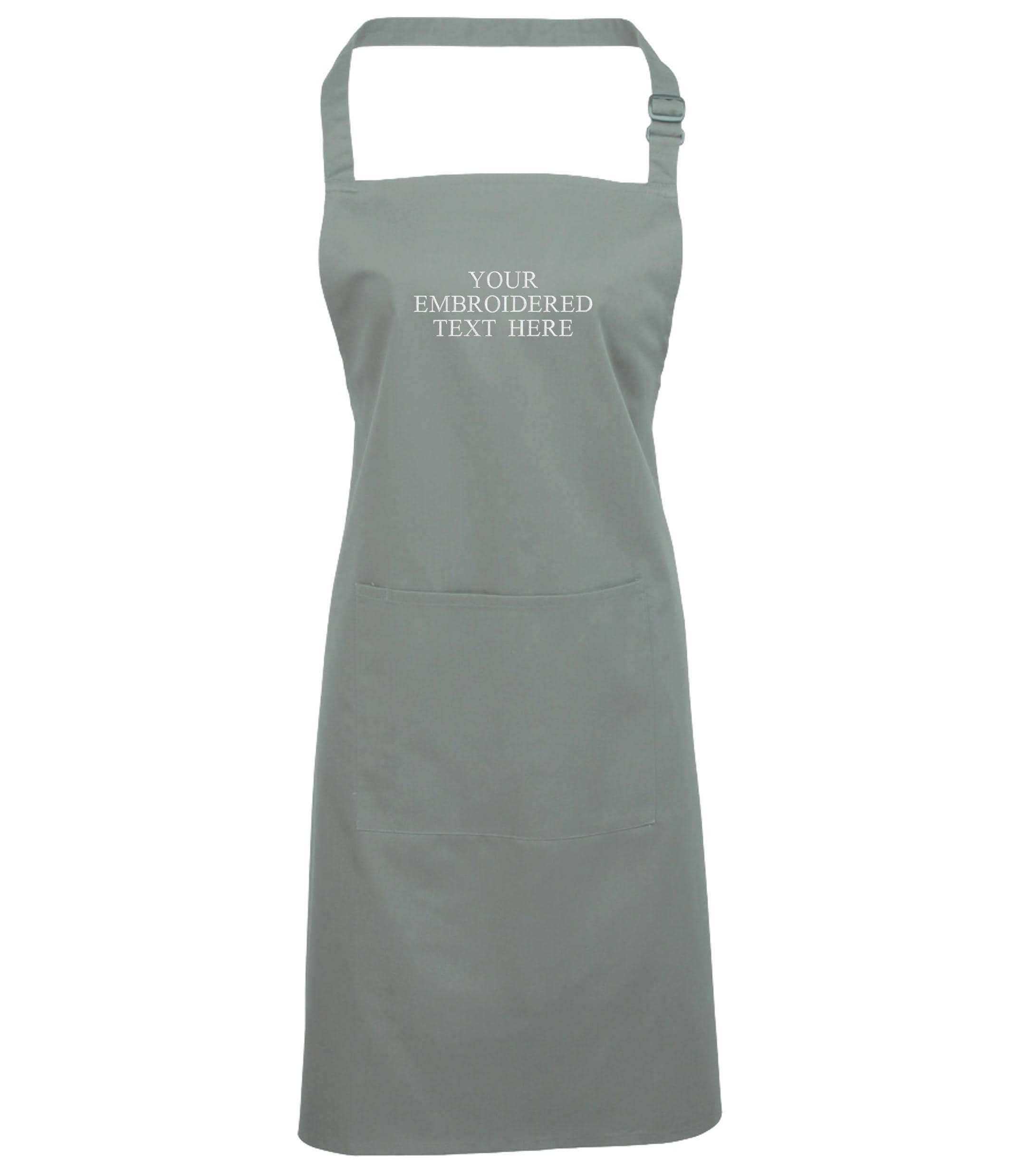 Embroidered Personalised Text Apron Custom Name Business Kitchen Baking Gift