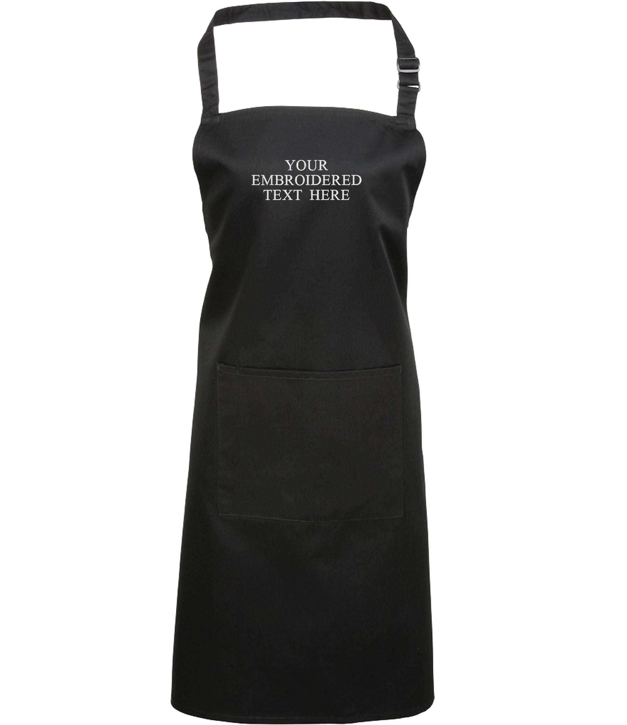 Embroidered Personalised Text Apron Custom Name Business Kitchen Baking Gift