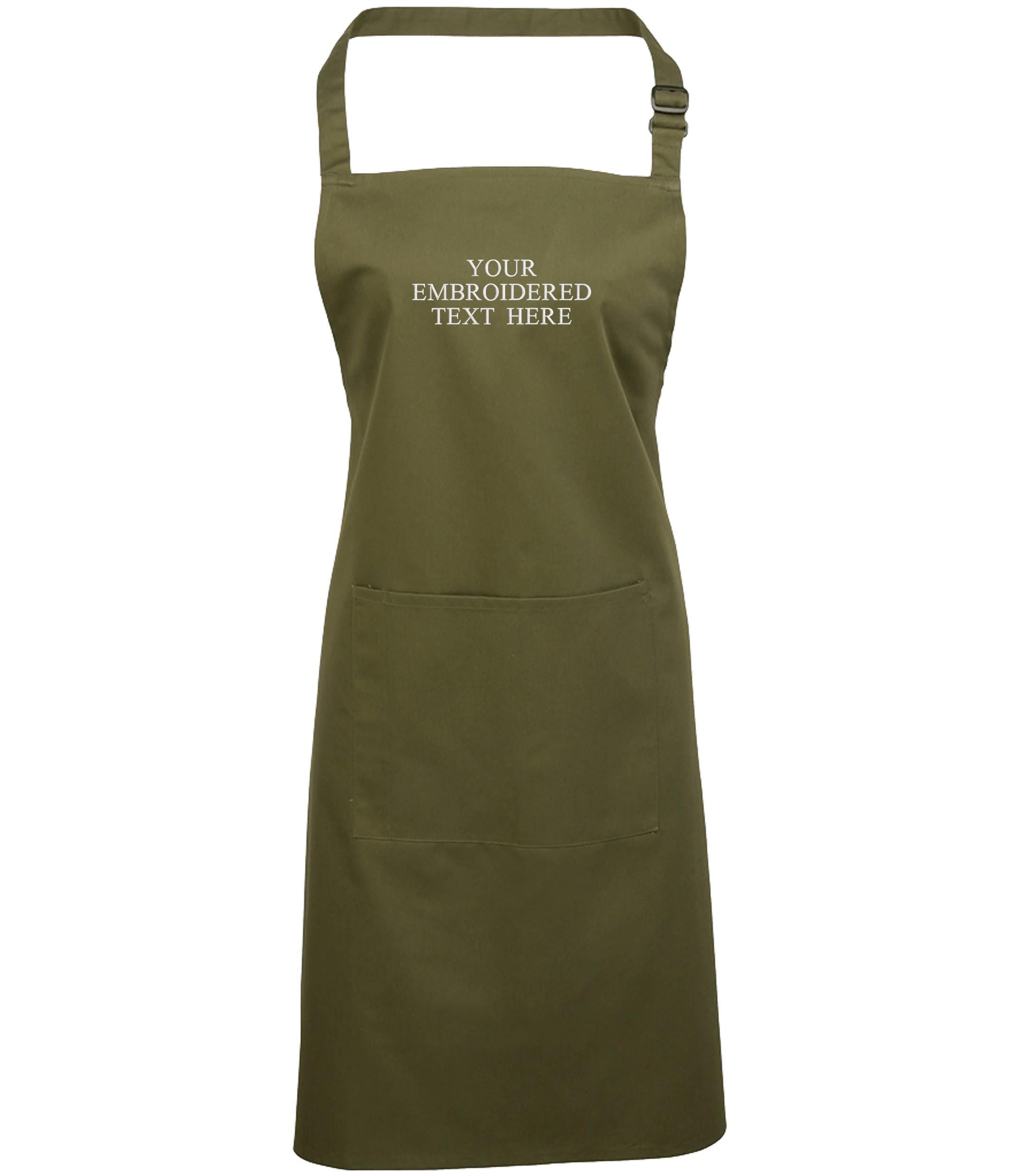 Embroidered Personalised Text Apron Custom Name Business Kitchen Baking Gift
