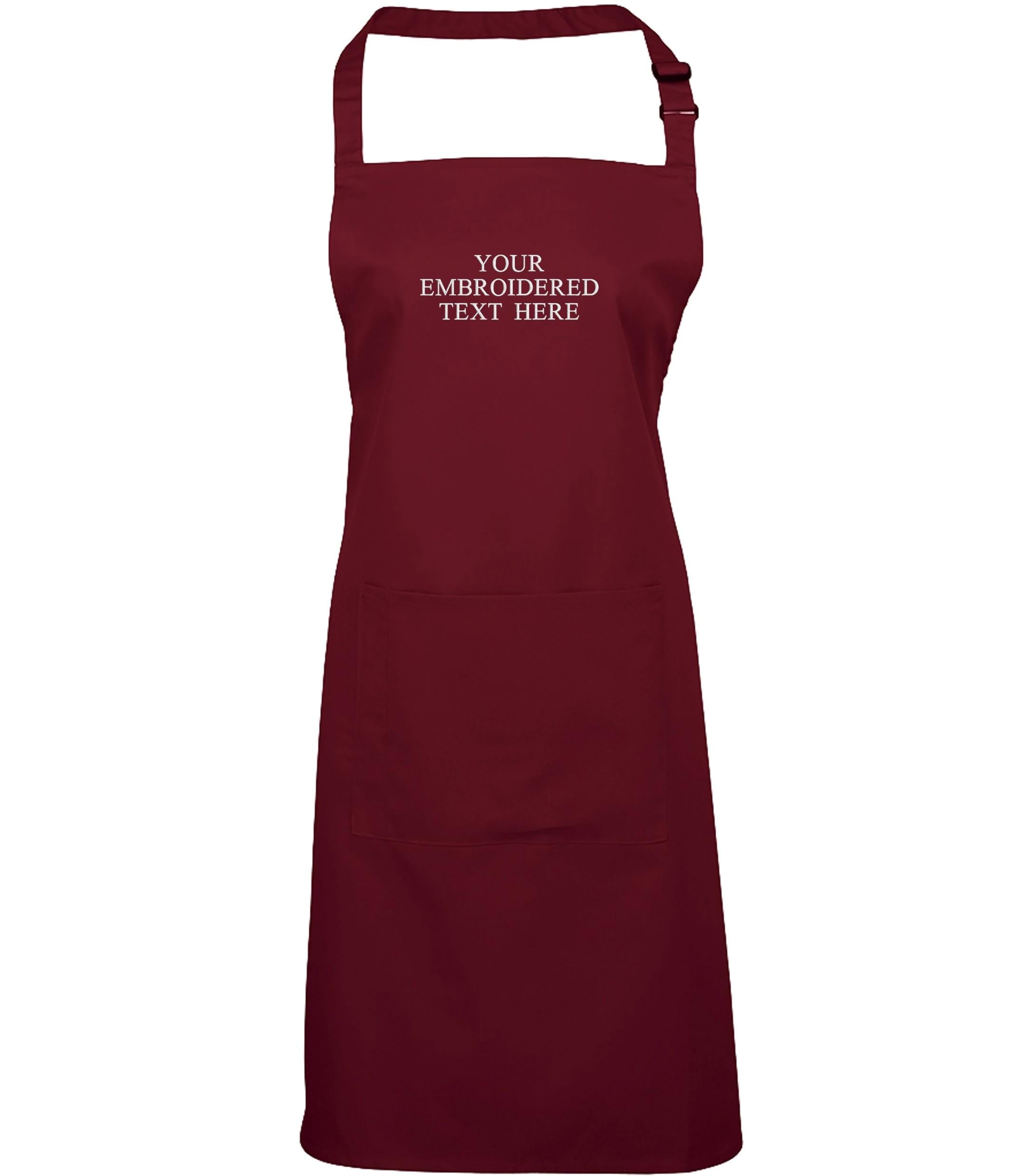 Embroidered Personalised Text Apron Custom Name Business Kitchen Baking Gift