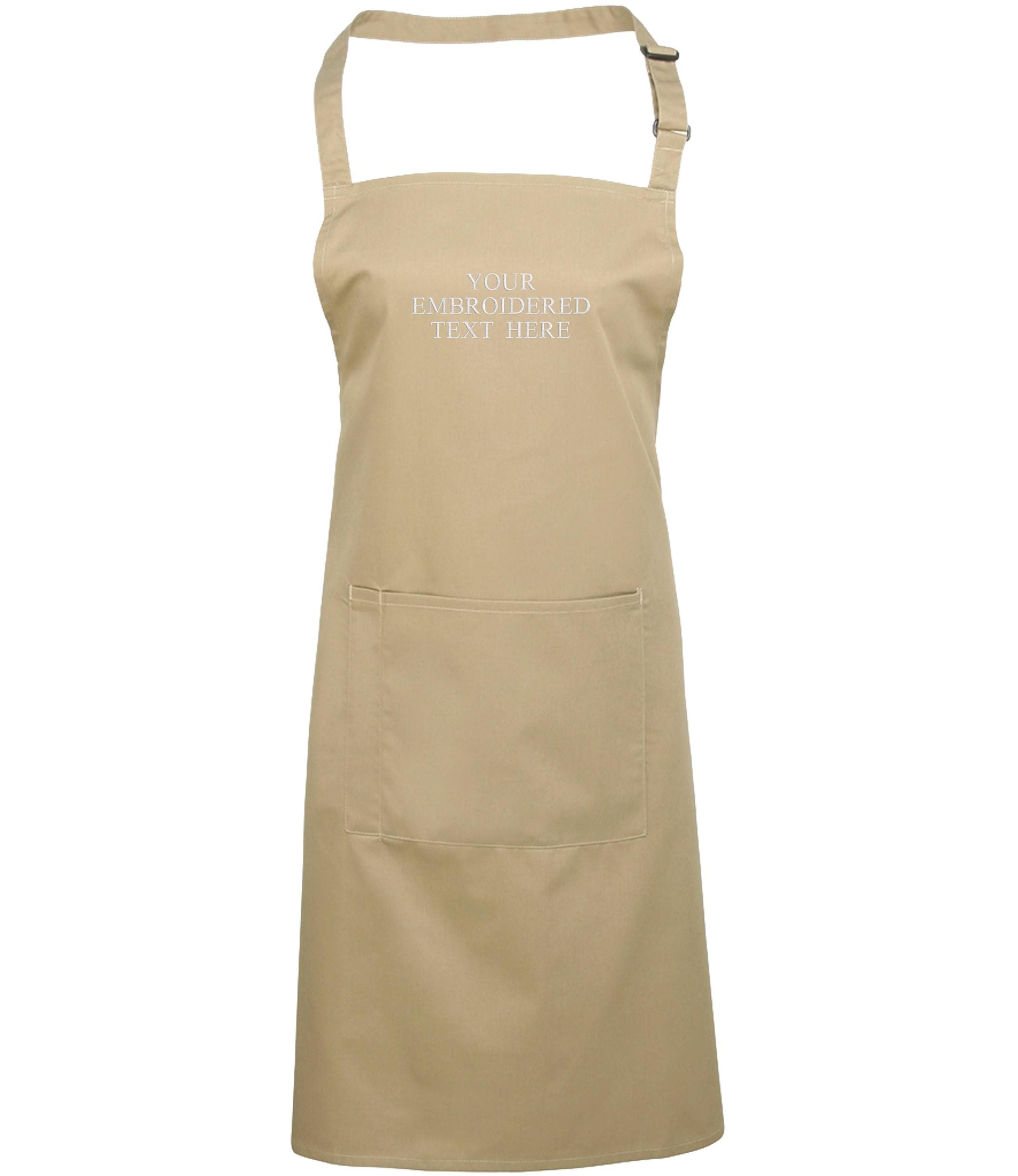 Embroidered Personalised Text Apron Custom Name Business Kitchen Baking Gift