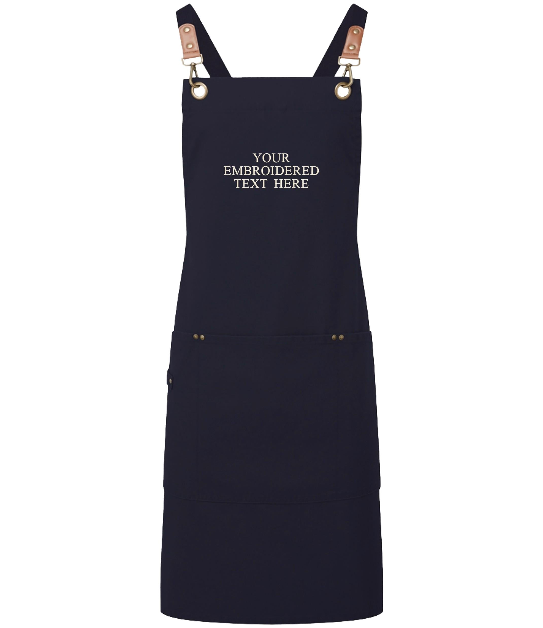 Embroidered Personalised Text Apron Custom Name Business Kitchen Baking Gift