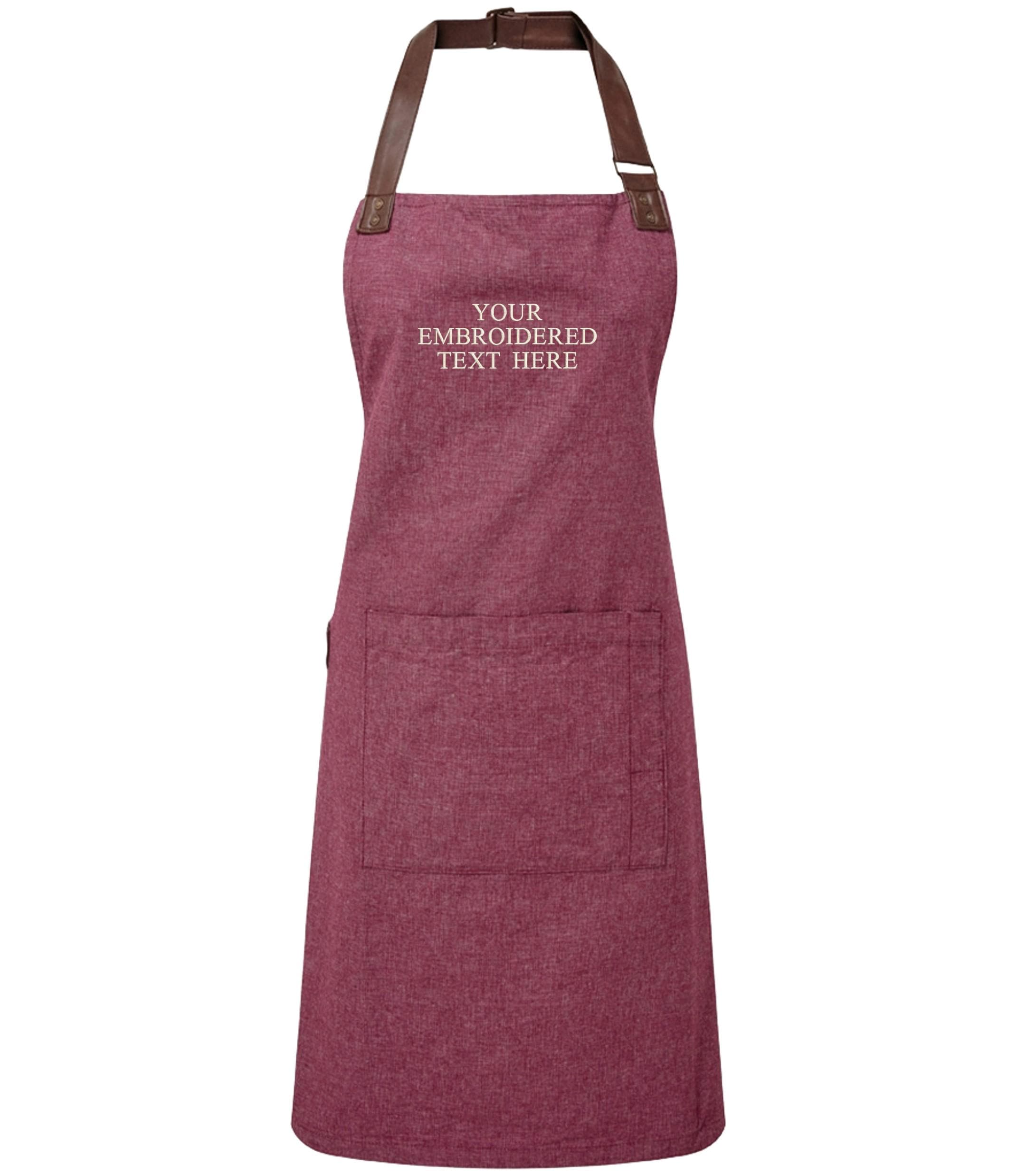 Embroidered Personalised Text Apron Custom Name Business Kitchen Baking Gift