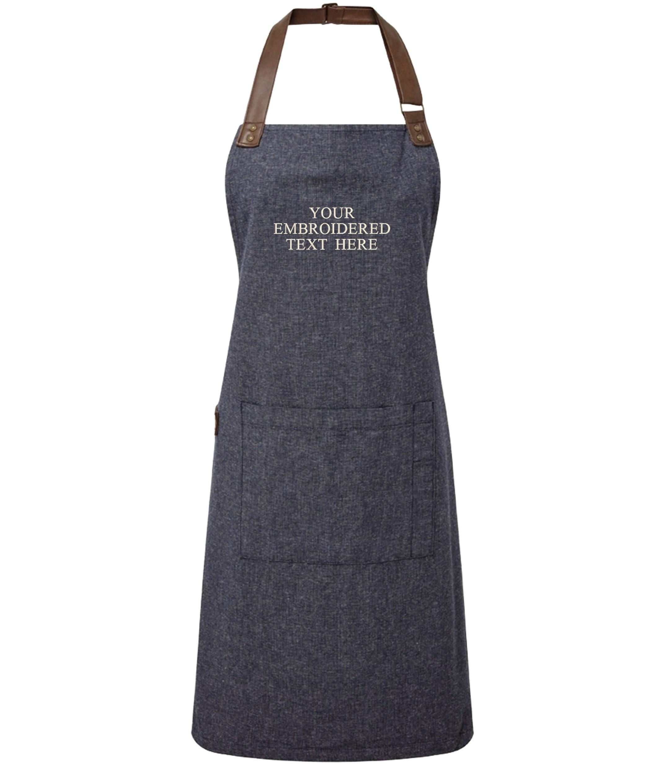 Embroidered Personalised Text Apron Custom Name Business Kitchen Baking Gift