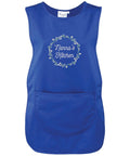 Embroidered Ladies Personalised Text Tabard Apron Floral Wreath Custom Cleaner Hairdresser Beautician Uniform