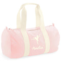 Personalised Name Pink Organic Cotton Barrel Bag Girls Custom Ballet Dance Kit Holdall