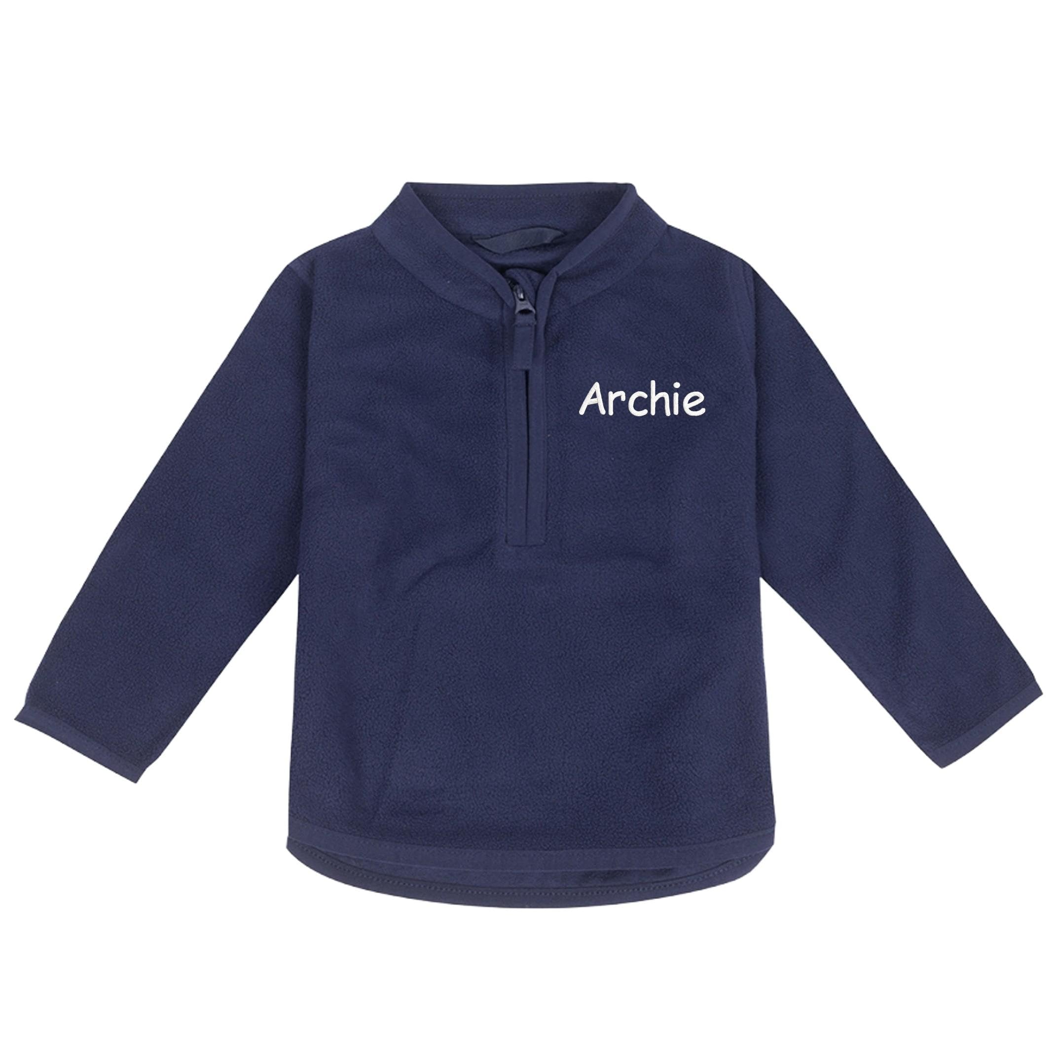 Embroidered Baby & Toddler Personalised Name Fleece Jacket Kids Boys Girls Custom Text