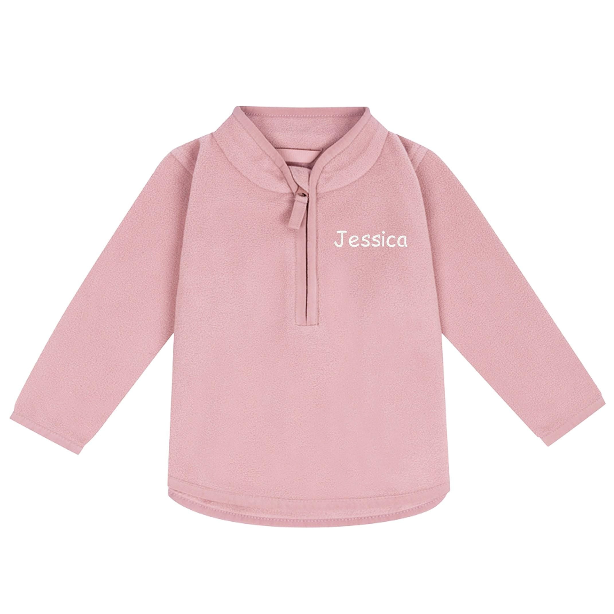 Embroidered Baby & Toddler Personalised Name Fleece Jacket Kids Boys Girls Custom Text