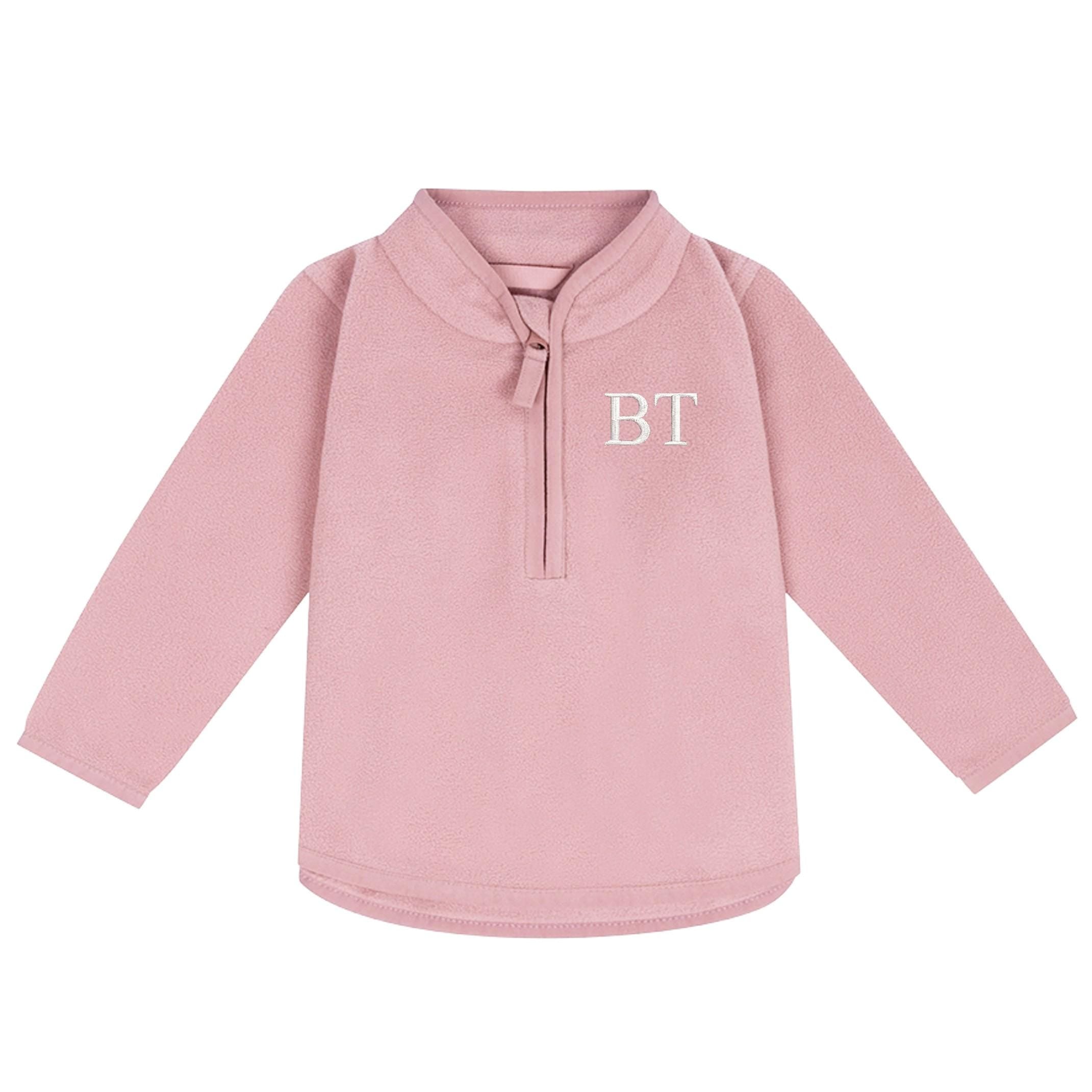Embroidered Baby & Toddler Personalised Initials Fleece Jacket Kids Boys Girls Custom Name Text