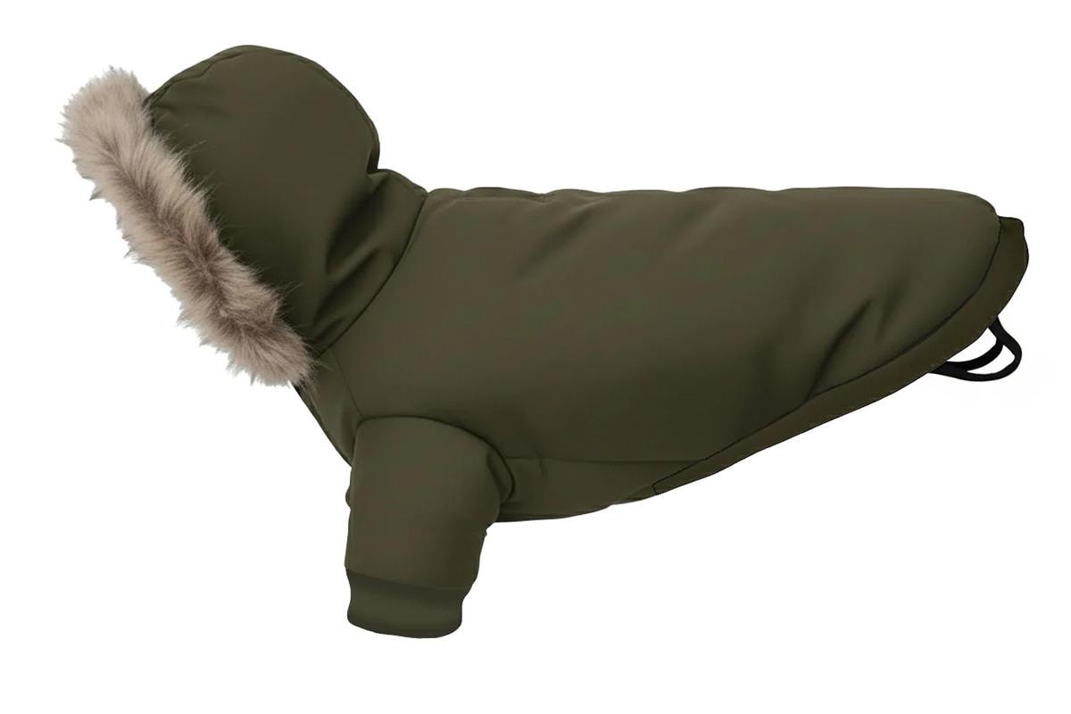 Personalised Dog Parka Jacket - Custom Name Text Thick Winter Coat