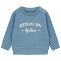 Embroidered Personalised Name Birthday Boy Baby & Toddler Sustainable Sweatshirt Party Outfit