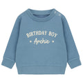 Embroidered Personalised Name Birthday Boy Baby & Toddler Sustainable Sweatshirt Party Outfit