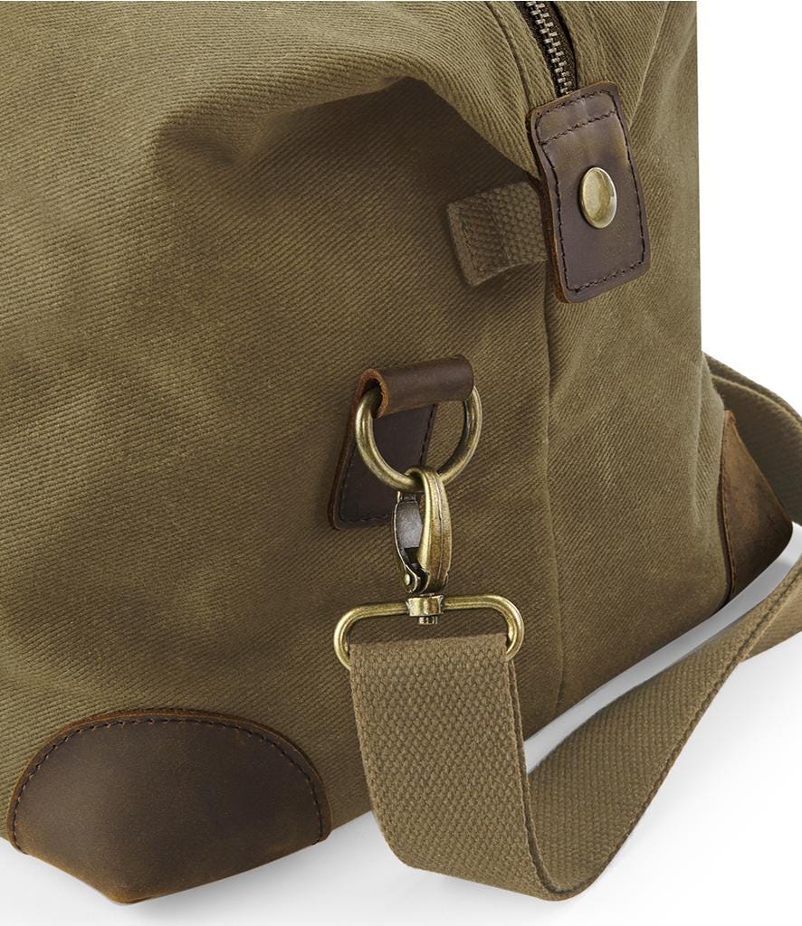 Embroidered Personalised Initials Monogram Waxed Canvas Holdall Weekend Overnighter Bag