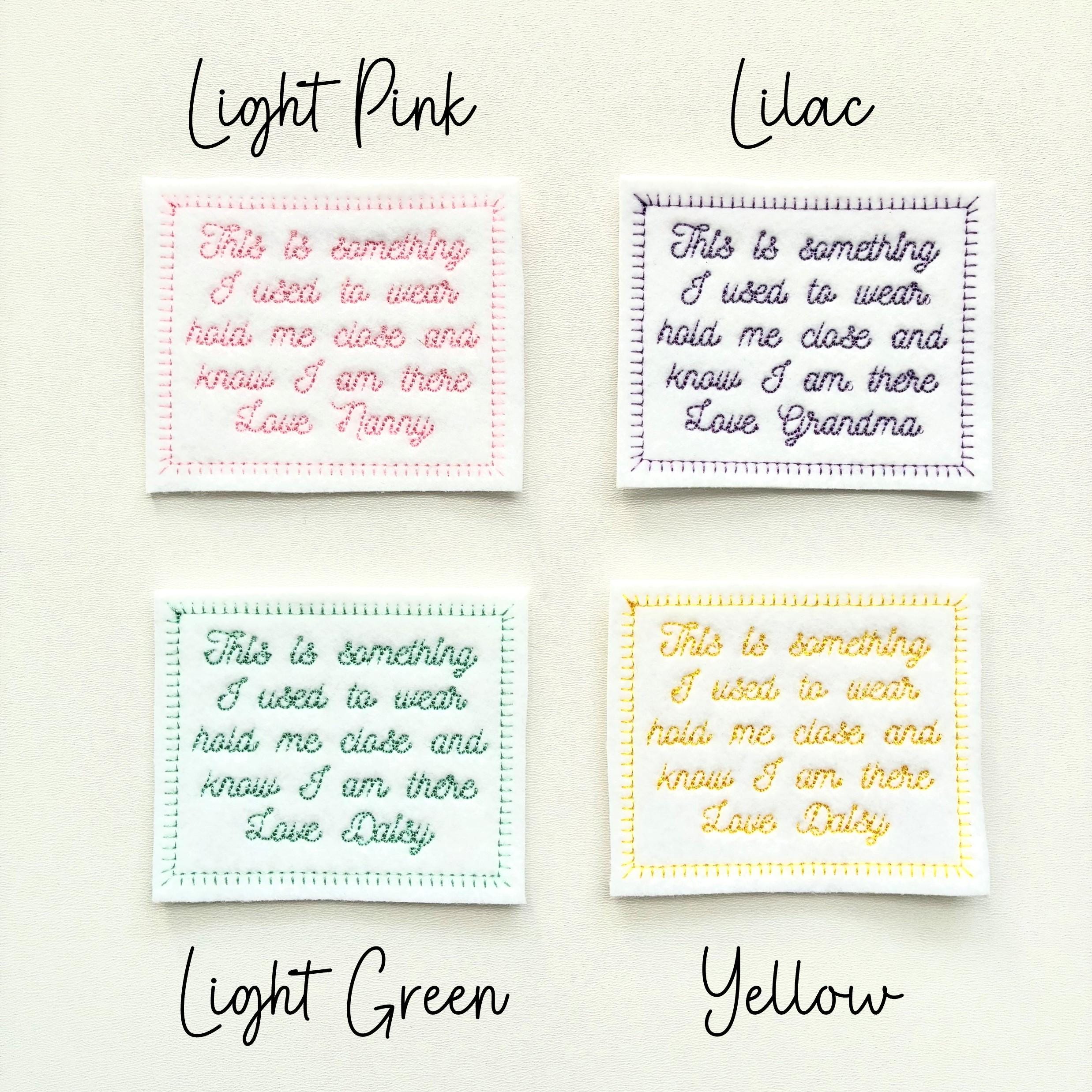Personalised Embroidered Something I Used To Wear Patch Iron On & Sew On Custom Name Text Memory Cushion Bear