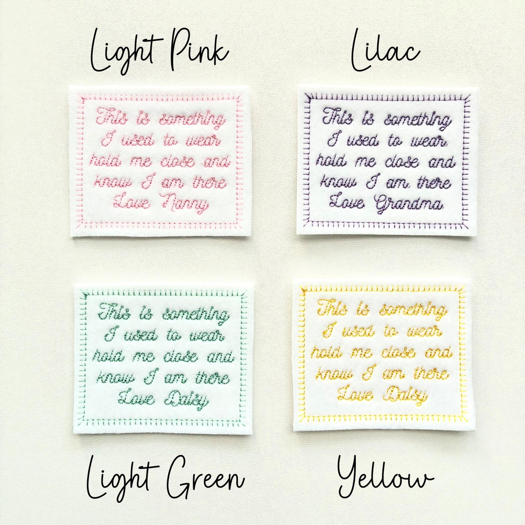 Personalised Embroidered Something I Used To Wear Patch Iron On & Sew On Custom Name Text Memory Cushion Bear
