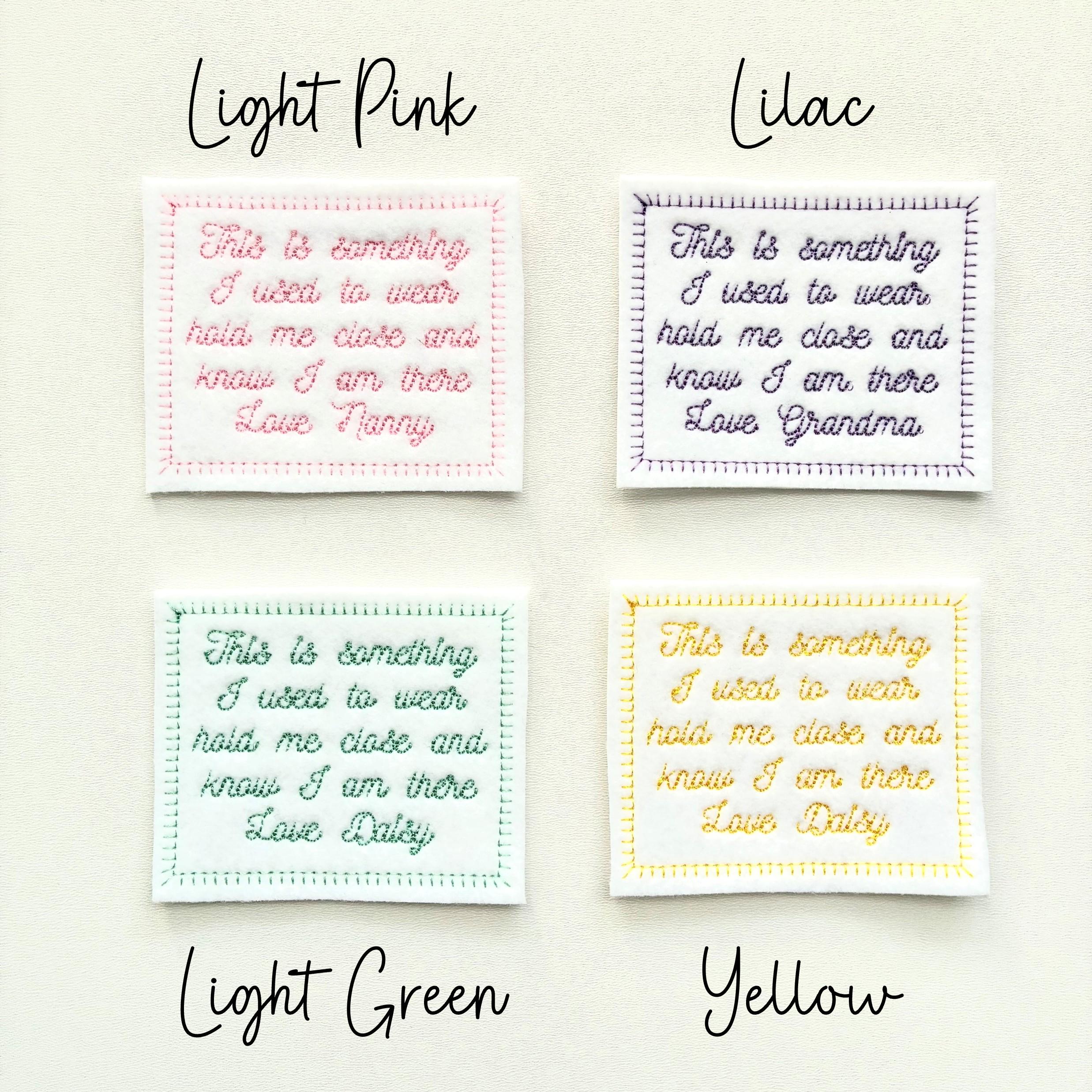Personalised Embroidered Something I Used To Wear Patch Iron On & Sew On Custom Name Text Memory Cushion Bear
