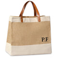 Personalised Jute Bag Custom Name Initials Ladies Handbag Tote Shopper