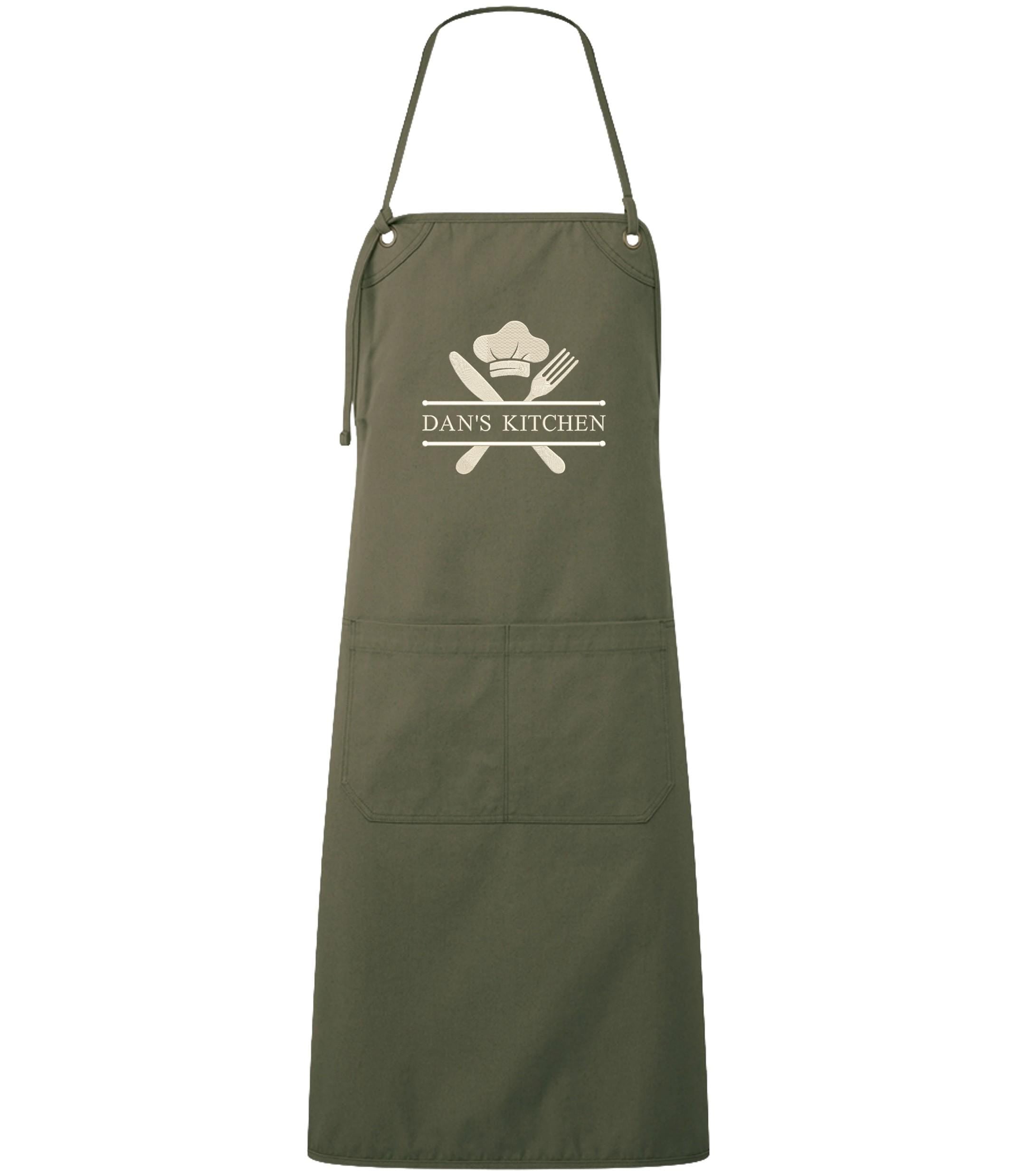 Embroidered Personalised Name Chef Apron Custom Text Kitchen Baking BBQ Gift