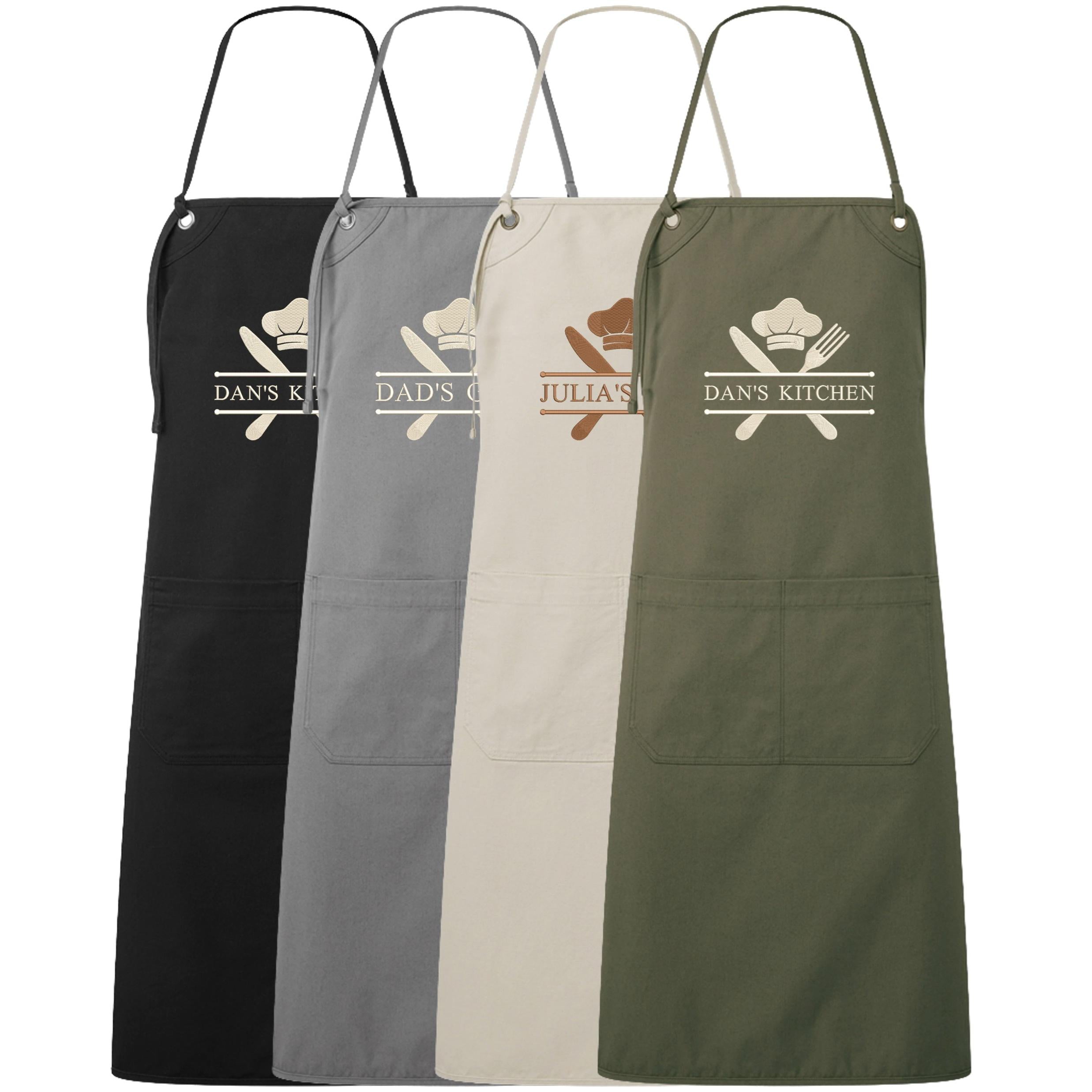 Embroidered Personalised Name Chef Apron Custom Text Kitchen Baking BBQ Gift