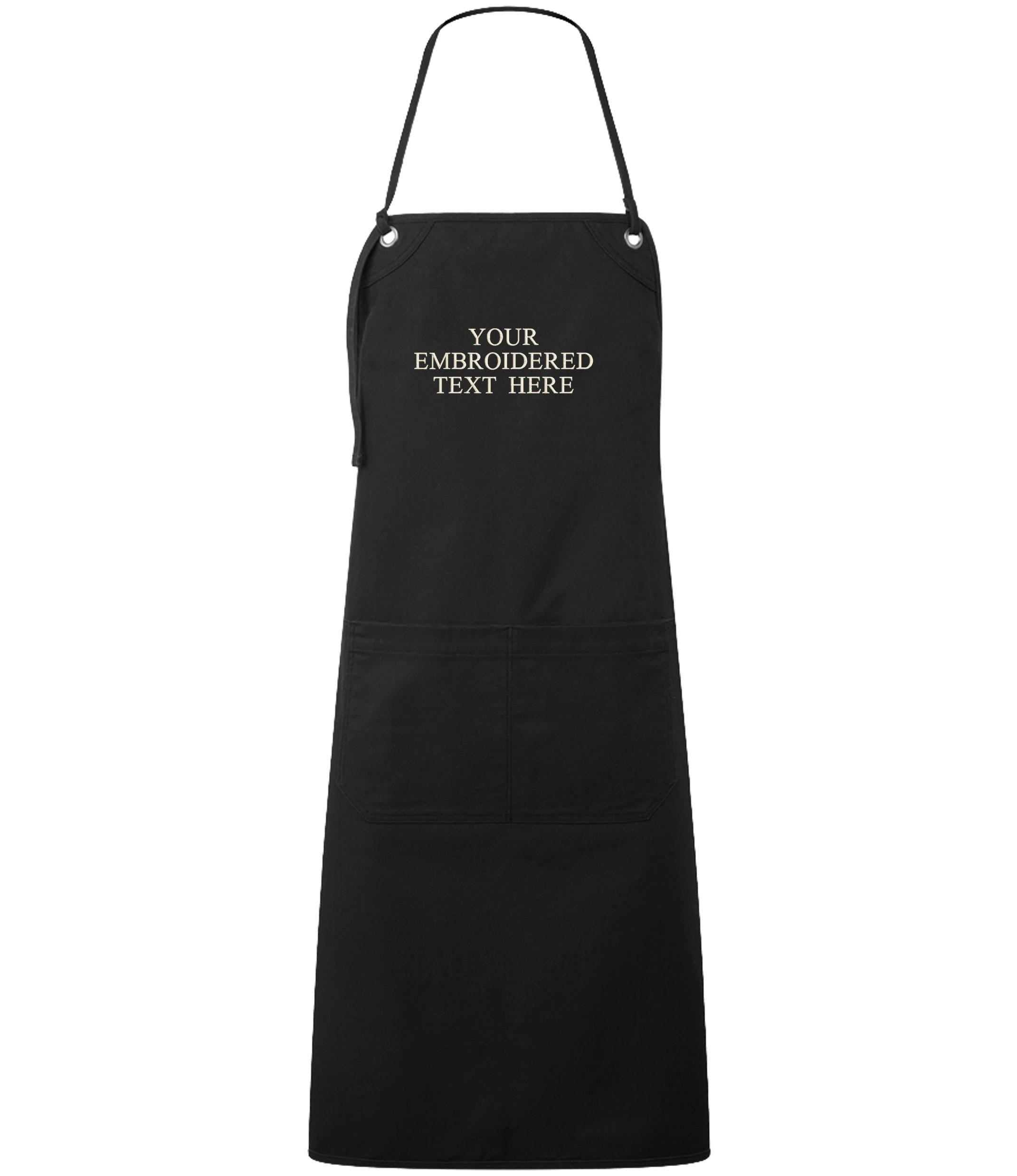 Embroidered Personalised Text Apron Custom Name Business Kitchen Baking Gift