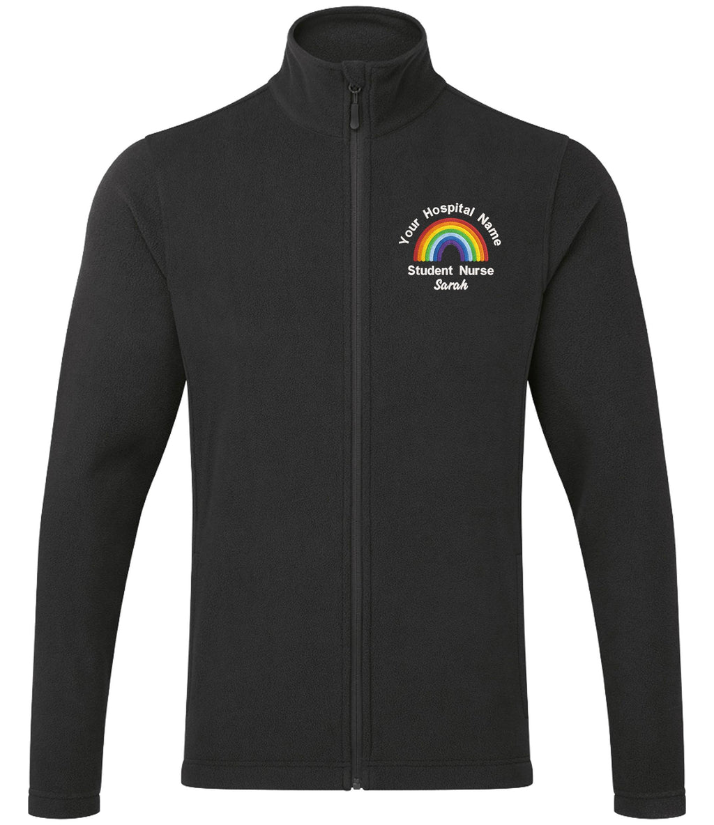 Embroidered Personalised Rainbow Microfleece Custom Uniform Hospital Staff Name Department Student Nurse Fleece