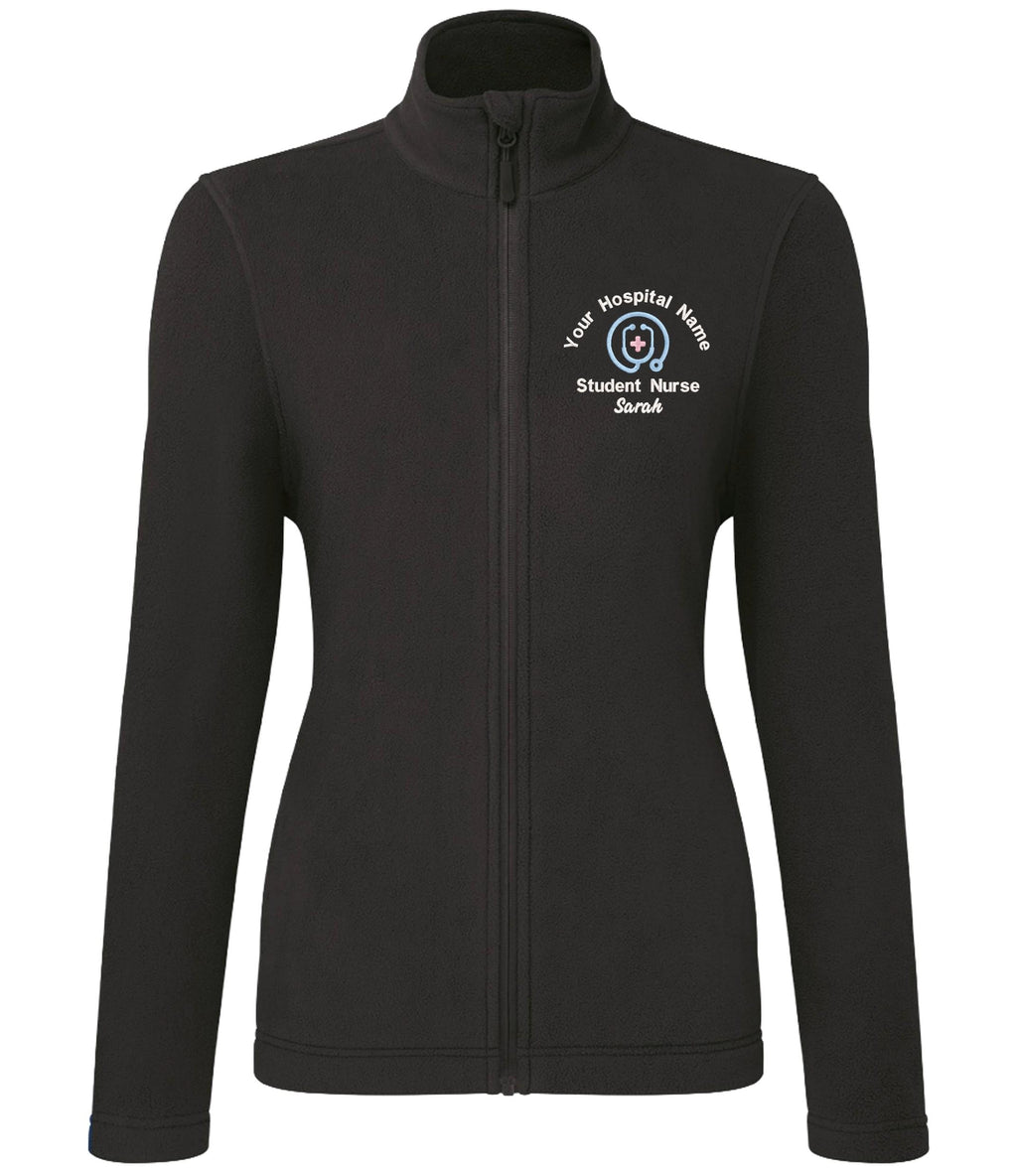 Embroidered Personalised Microfleece Custom Uniform Hospital Staff Name Department Student Nurse Fleece