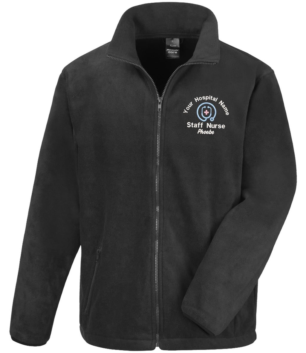 Embroidered Personalised Fleece Custom Uniform Hospital Staff Name Department Student Nurse Jacket