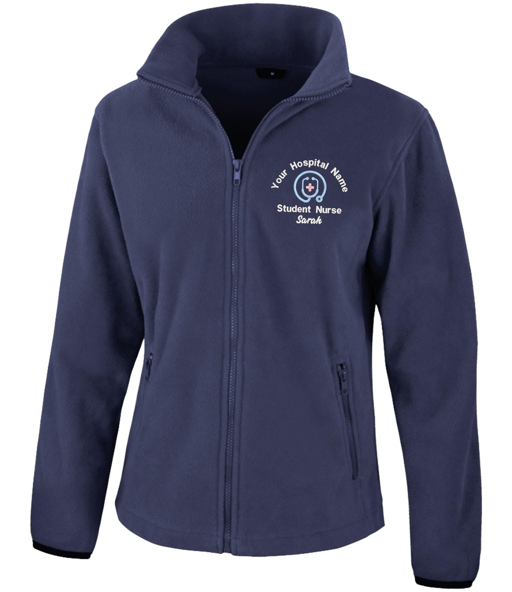 Embroidered Personalised Fleece Custom Uniform Hospital Staff Name Department Student Nurse Jacket