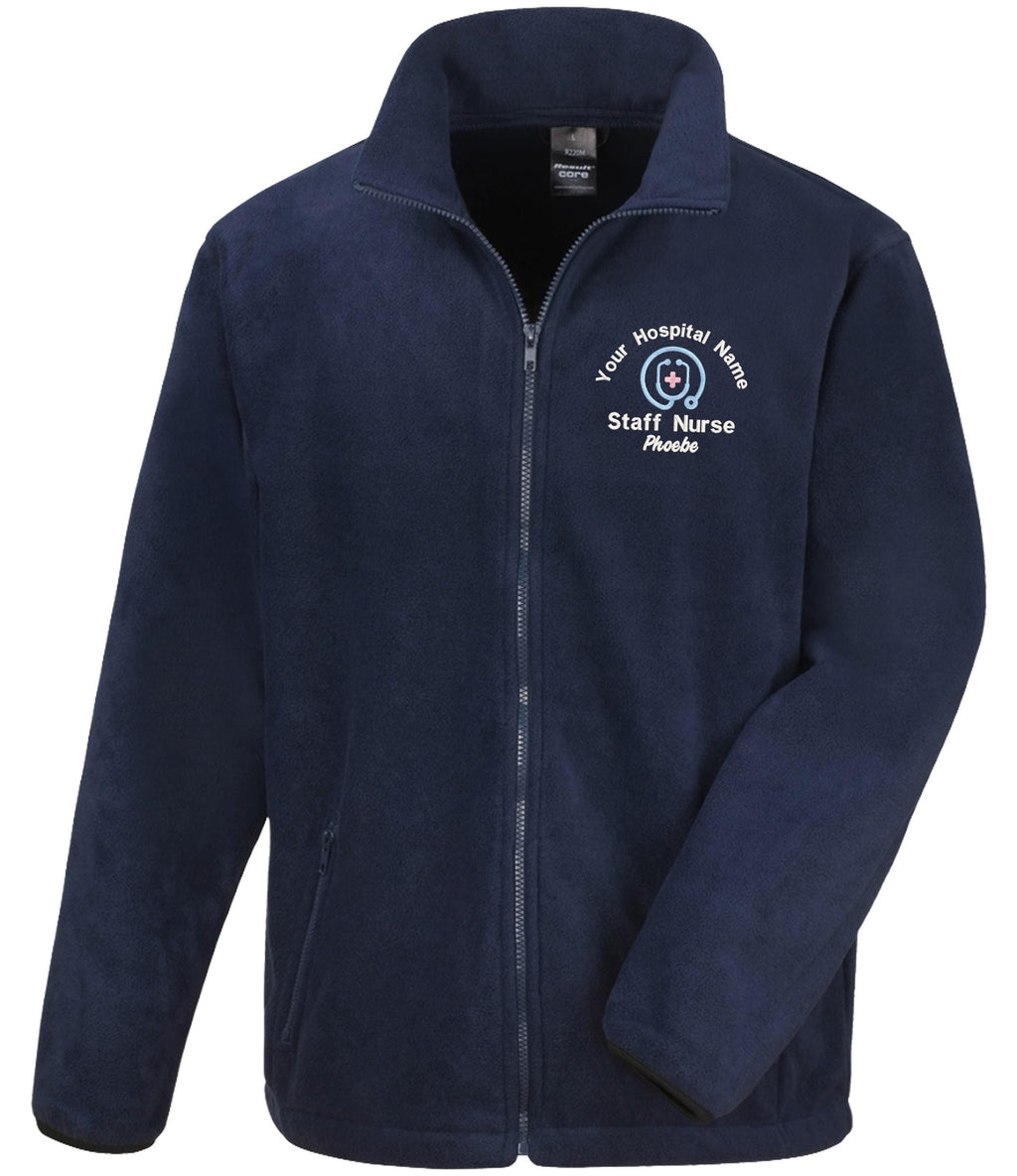 Embroidered Personalised Fleece Custom Uniform Hospital Staff Name Department Student Nurse Jacket