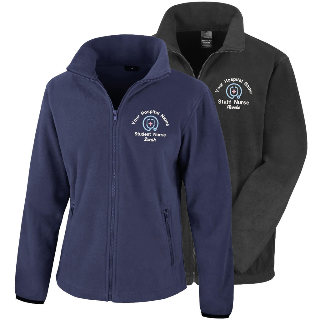 Embroidered Personalised Fleece Custom Uniform Hospital Staff Name Department Student Nurse Jacket