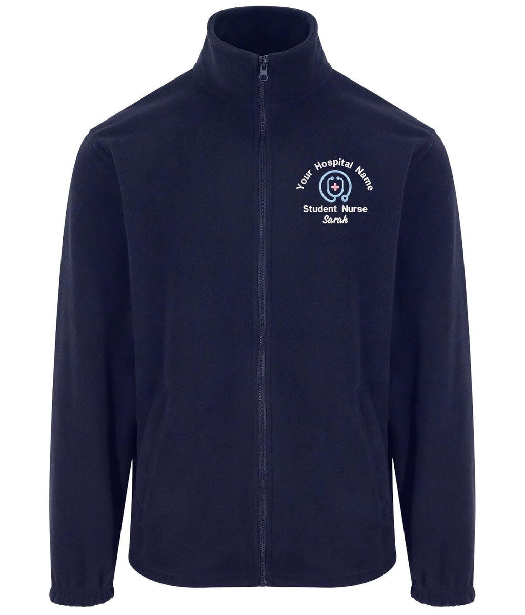 Embroidered Personalised Fleece Custom Uniform Hospital Staff Name Department Student Nurse Jacket