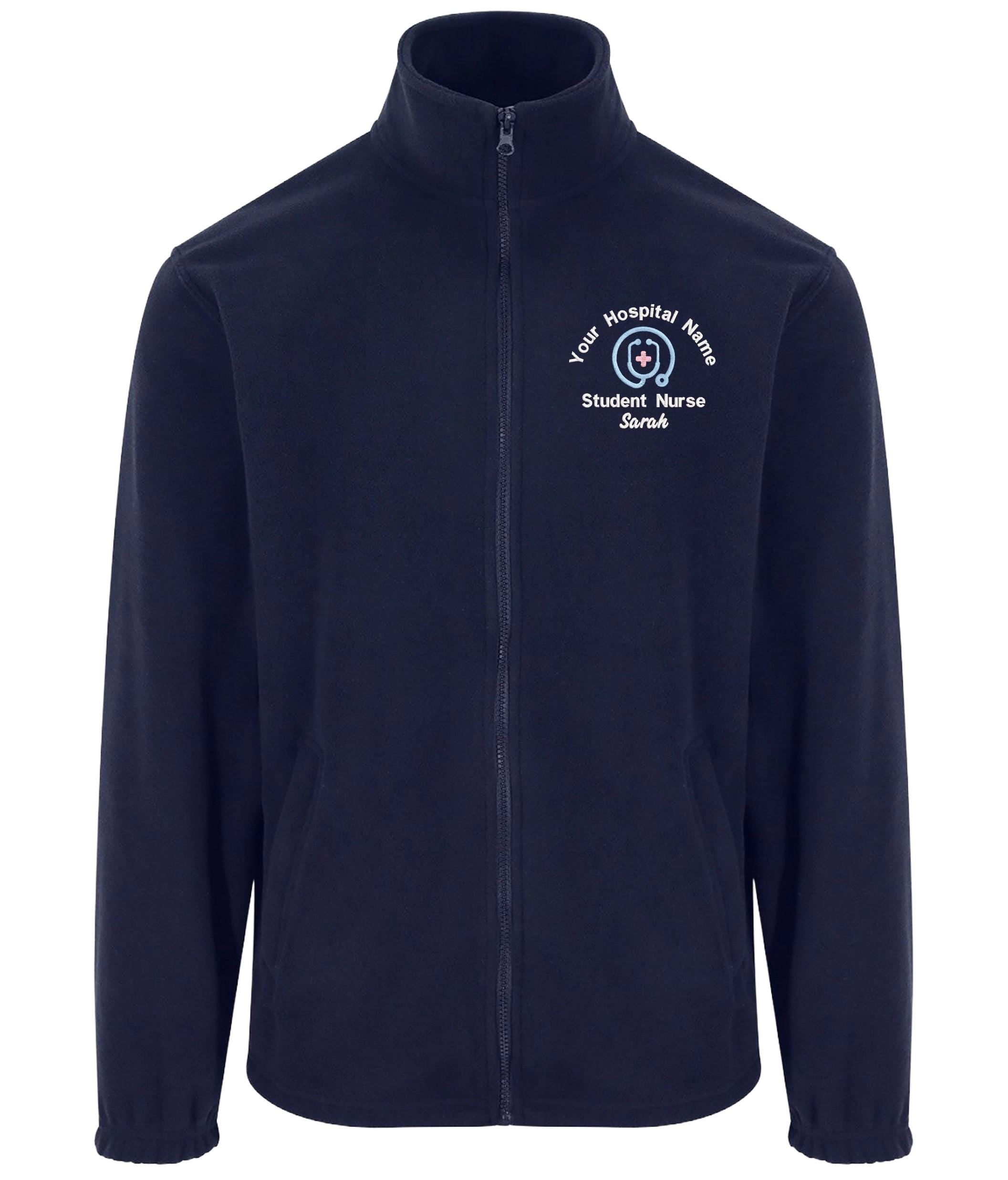 Embroidered Personalised Fleece Custom Uniform Hospital Staff Name Department Student Nurse Jacket