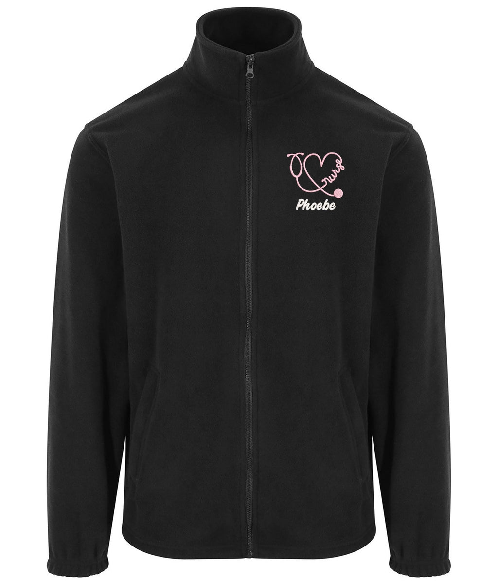 Embroidered Personalised Nurse Fleece Custom Name Hospital Staff Uniform Jacket
