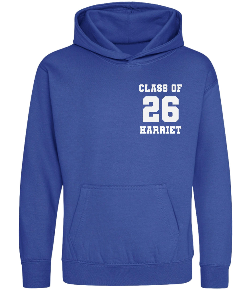 Personalised Class Of 26 Hoodies (Kids & Adults Sizes) Custom Name Text Leavers Primary Junior Year 6 Secondary School College University