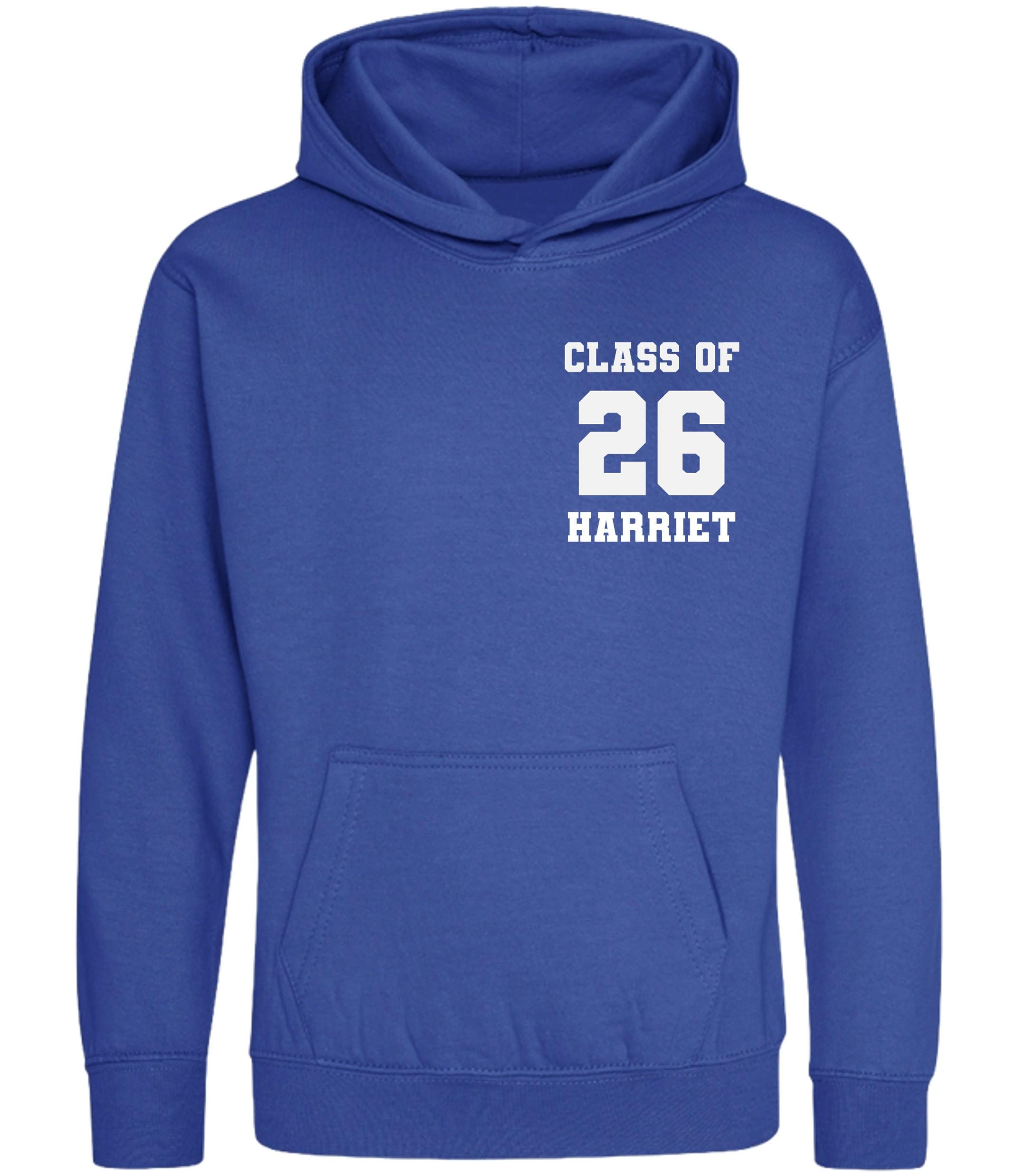 Personalised Class Of 26 Hoodies (Kids & Adults Sizes) Custom Name Text Leavers Primary Junior Year 6 Secondary School College University