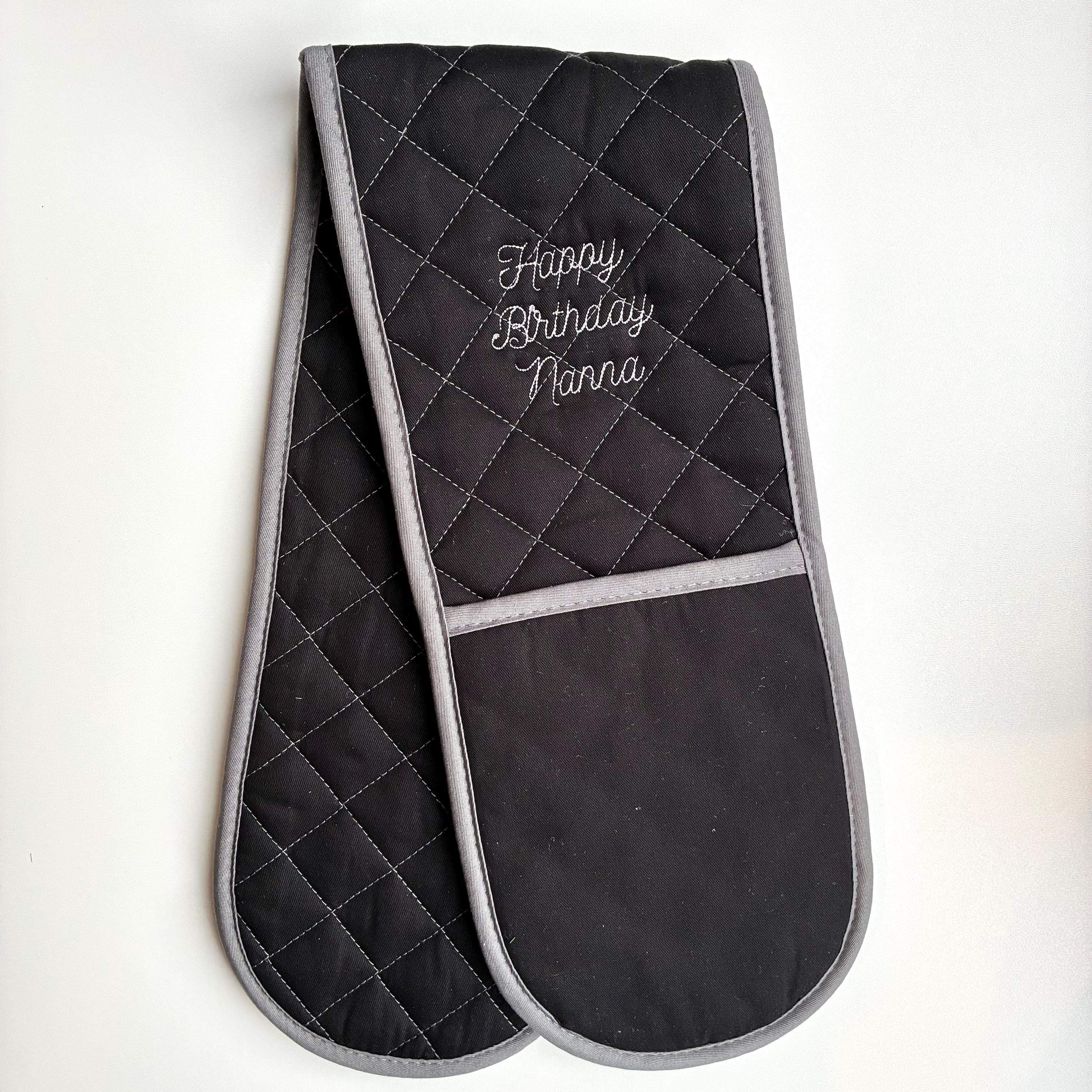 Personalised Embroidered Oven Glove Custom Text Kitchen Baking Mothers Day Gifts For Her
