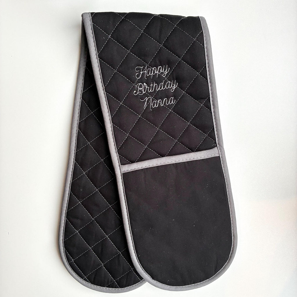 Personalised Embroidered Oven Glove Custom Text Kitchen Baking Mothers Day Gifts For Her