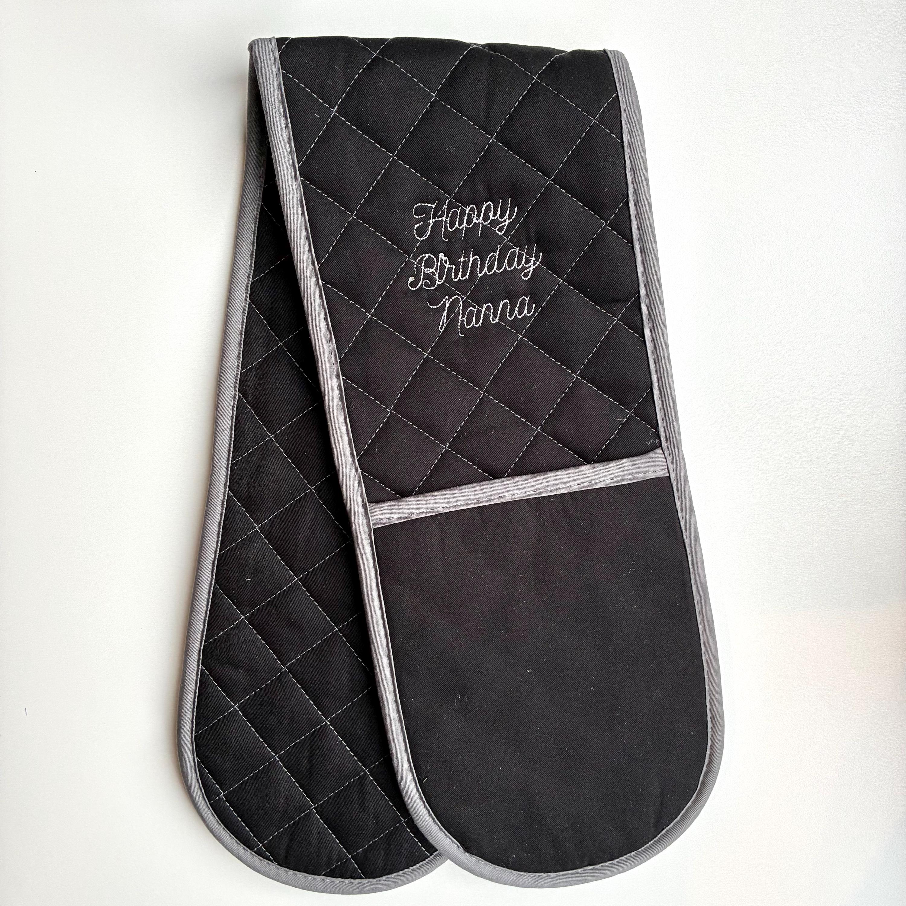 Personalised Embroidered Oven Glove Custom Text Kitchen Baking Mothers Day Gifts For Her