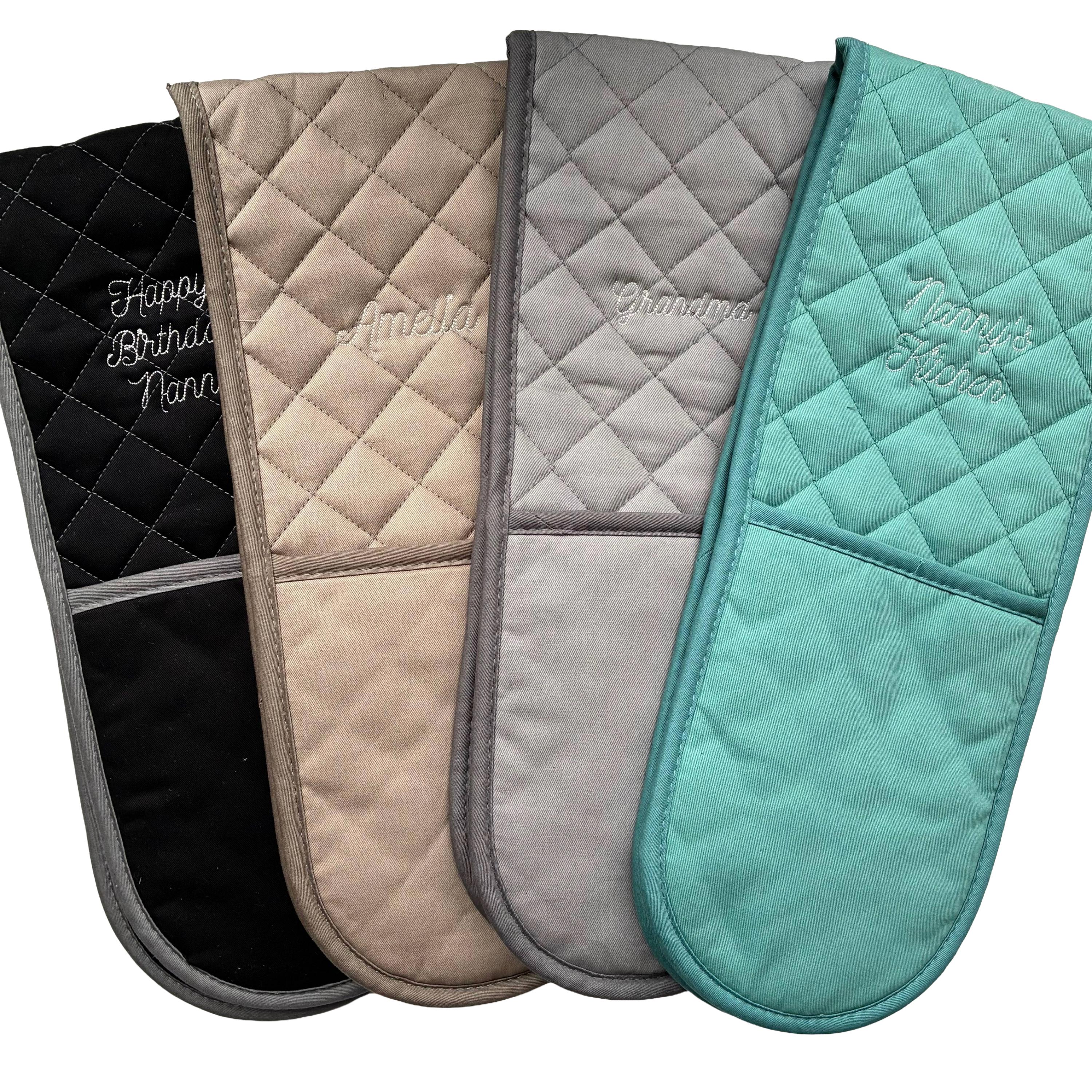 Personalised Embroidered Oven Glove Custom Text Kitchen Baking Mothers Day Gifts For Her