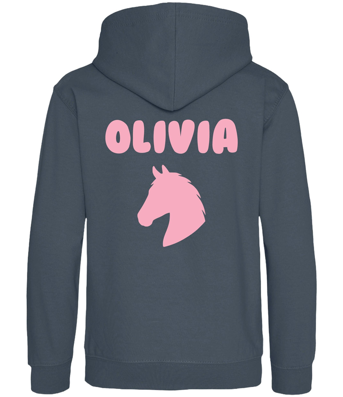 Girls Personalised Name Horse Riding Hoodie Pony Rider Club Sweatshirt Jacket