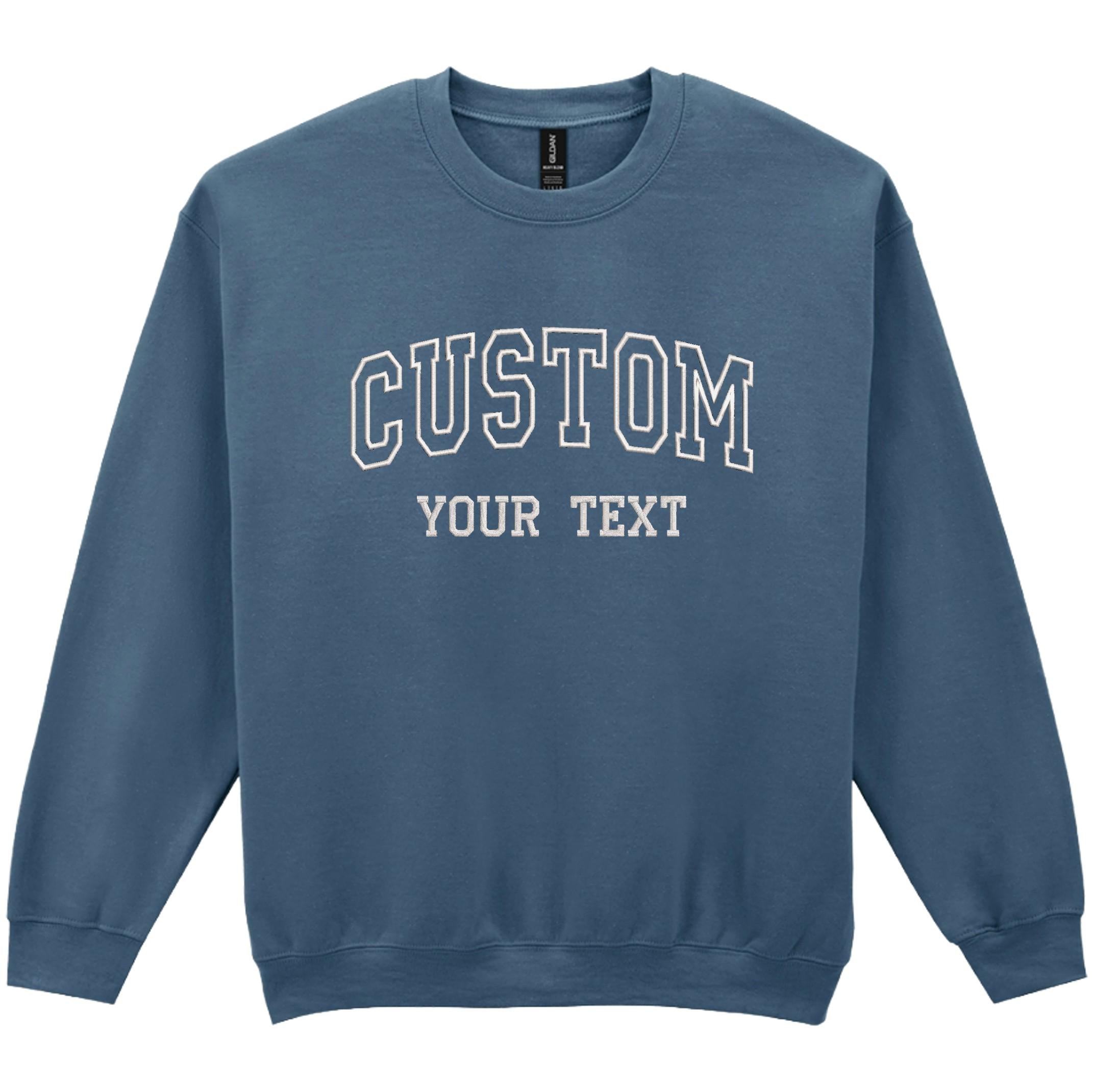 Embroidered Personalised Adults Sweatshirt 23 Colours S-5XL Varsity College Custom Design Your Text