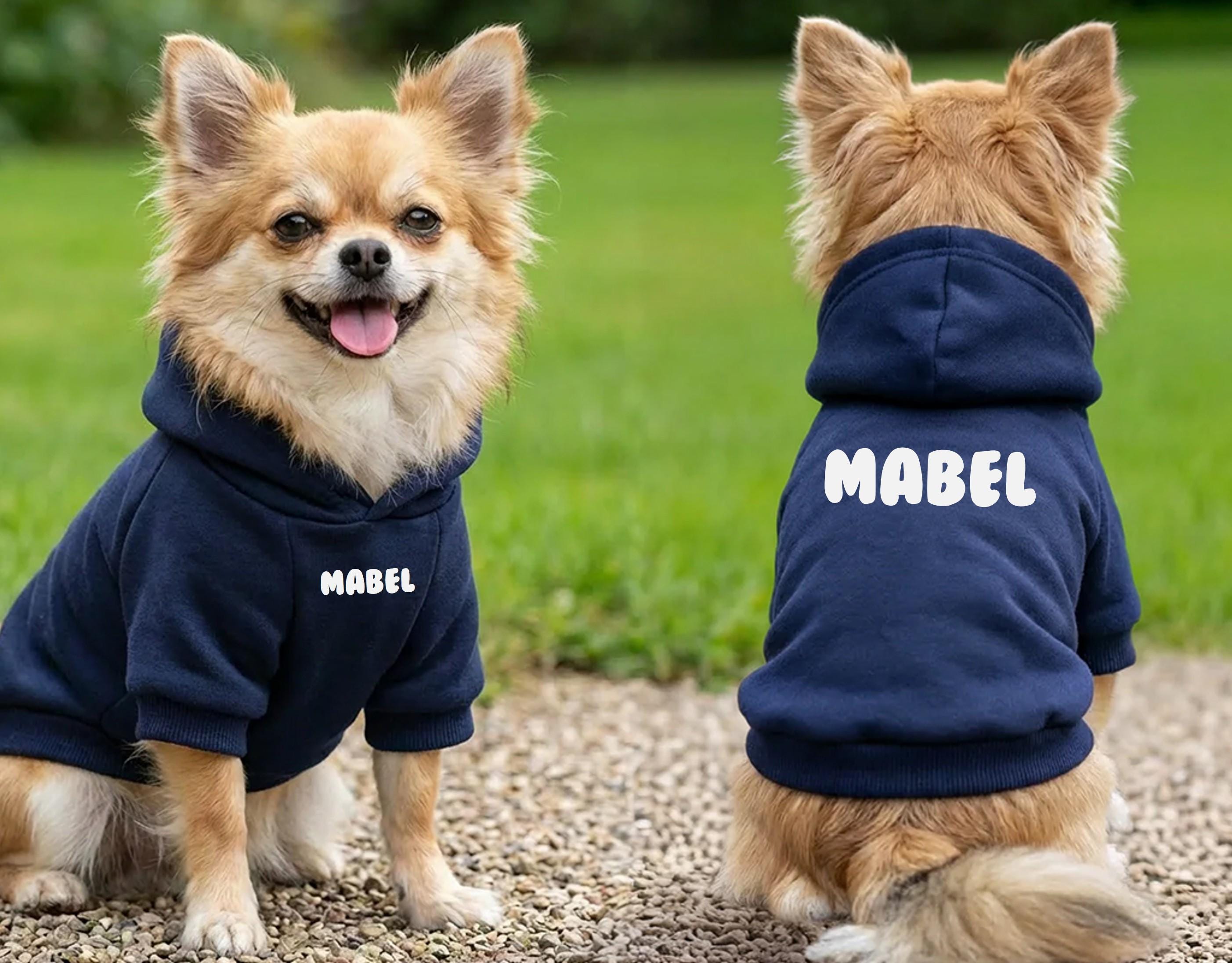 Personalised Dog Parka Jacket - Custom Name Text Thick Winter Coat