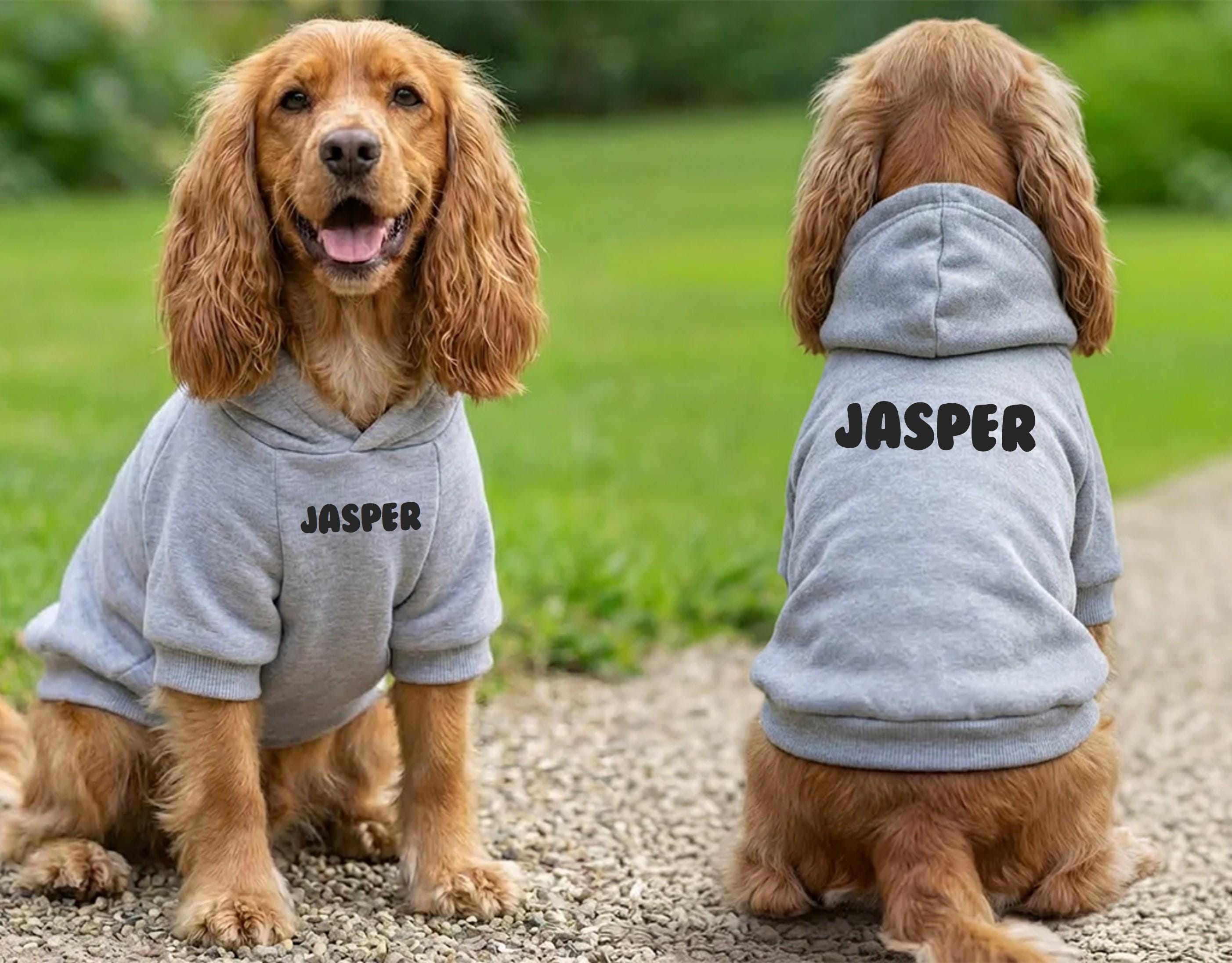 Personalised Dog Parka Jacket - Custom Name Text Thick Winter Coat