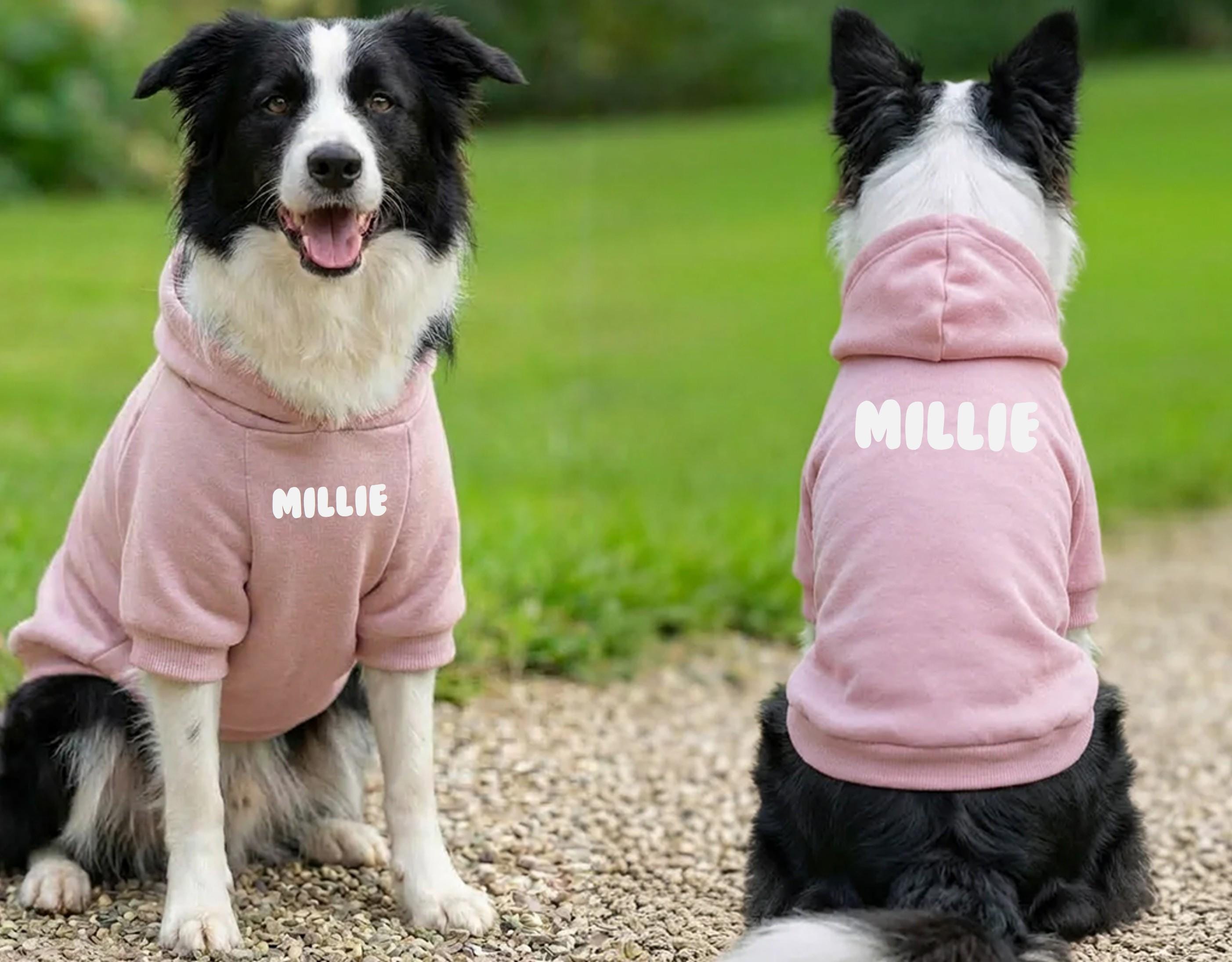 Personalised Dog Parka Jacket - Custom Name Text Thick Winter Coat