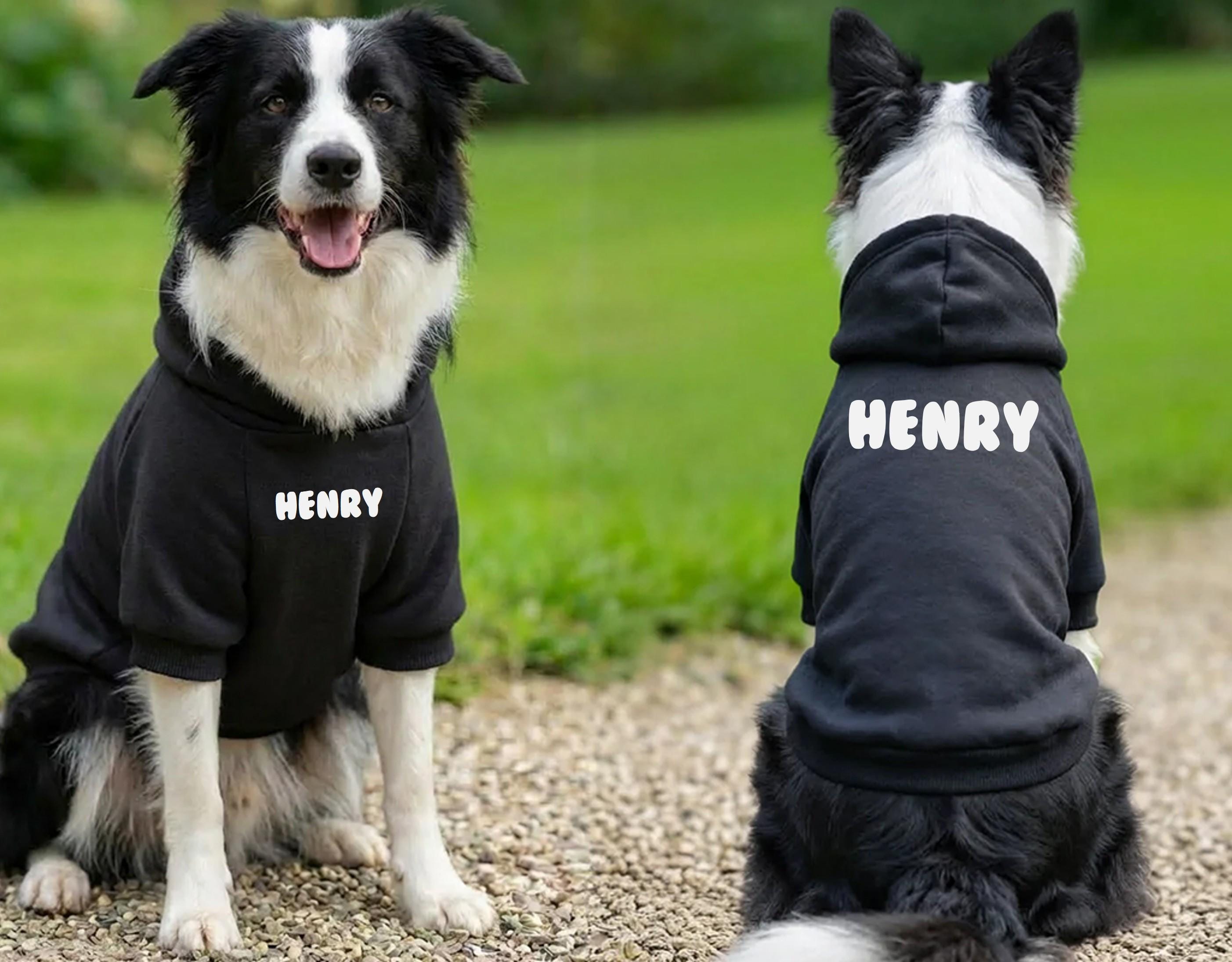 Personalised Dog Parka Jacket - Custom Name Text Thick Winter Coat