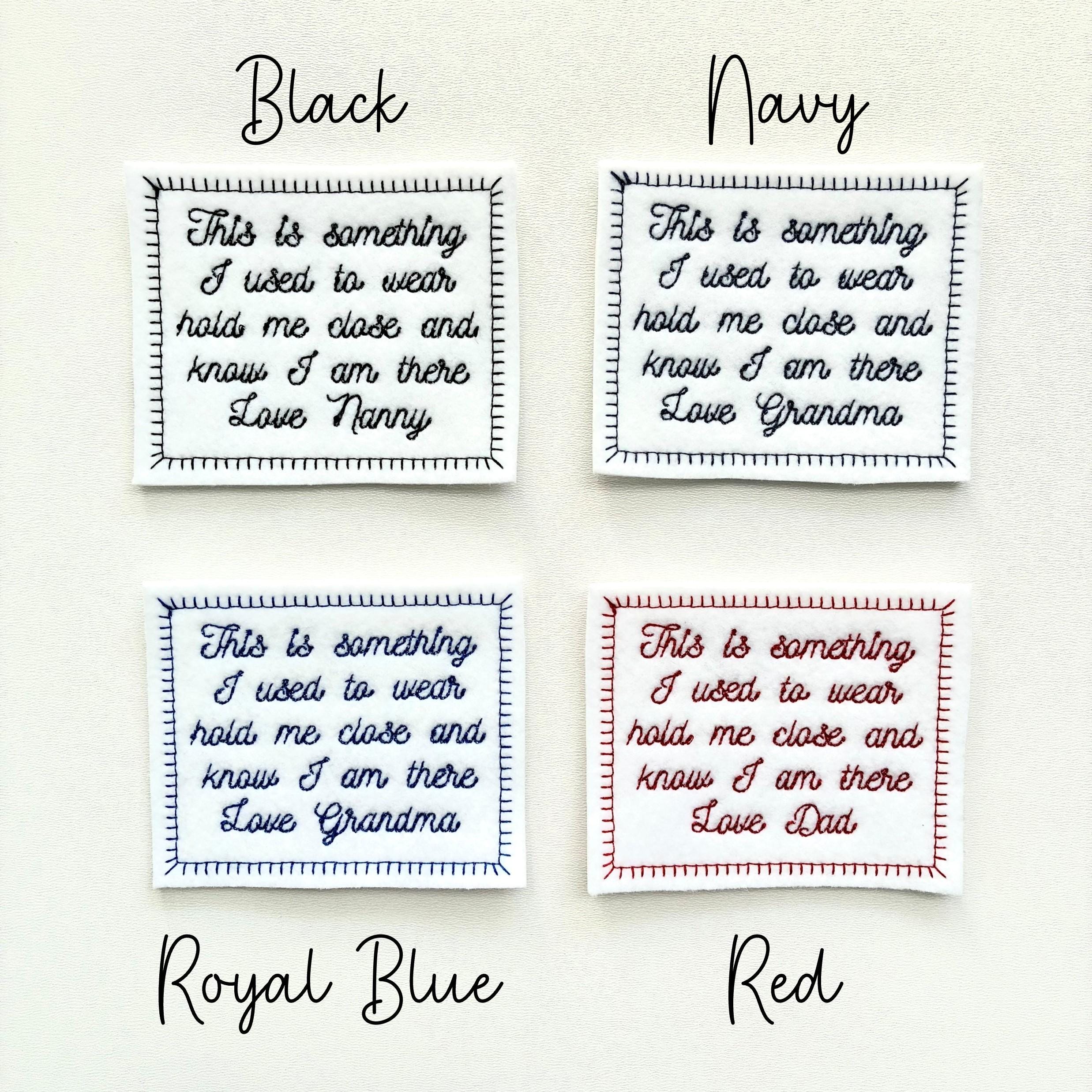 Personalised Embroidered Something I Used To Wear Patch Iron On & Sew On Custom Name Text Memory Cushion Bear